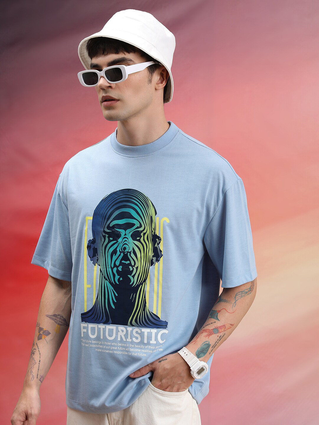 Hi - Artist Print Regular Fit Unisex Tshirt