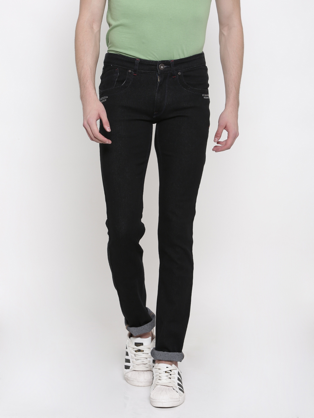 Buy Llak Jeans Men Black Skinny Fit Mid Rise Clean Look Stretchable ...