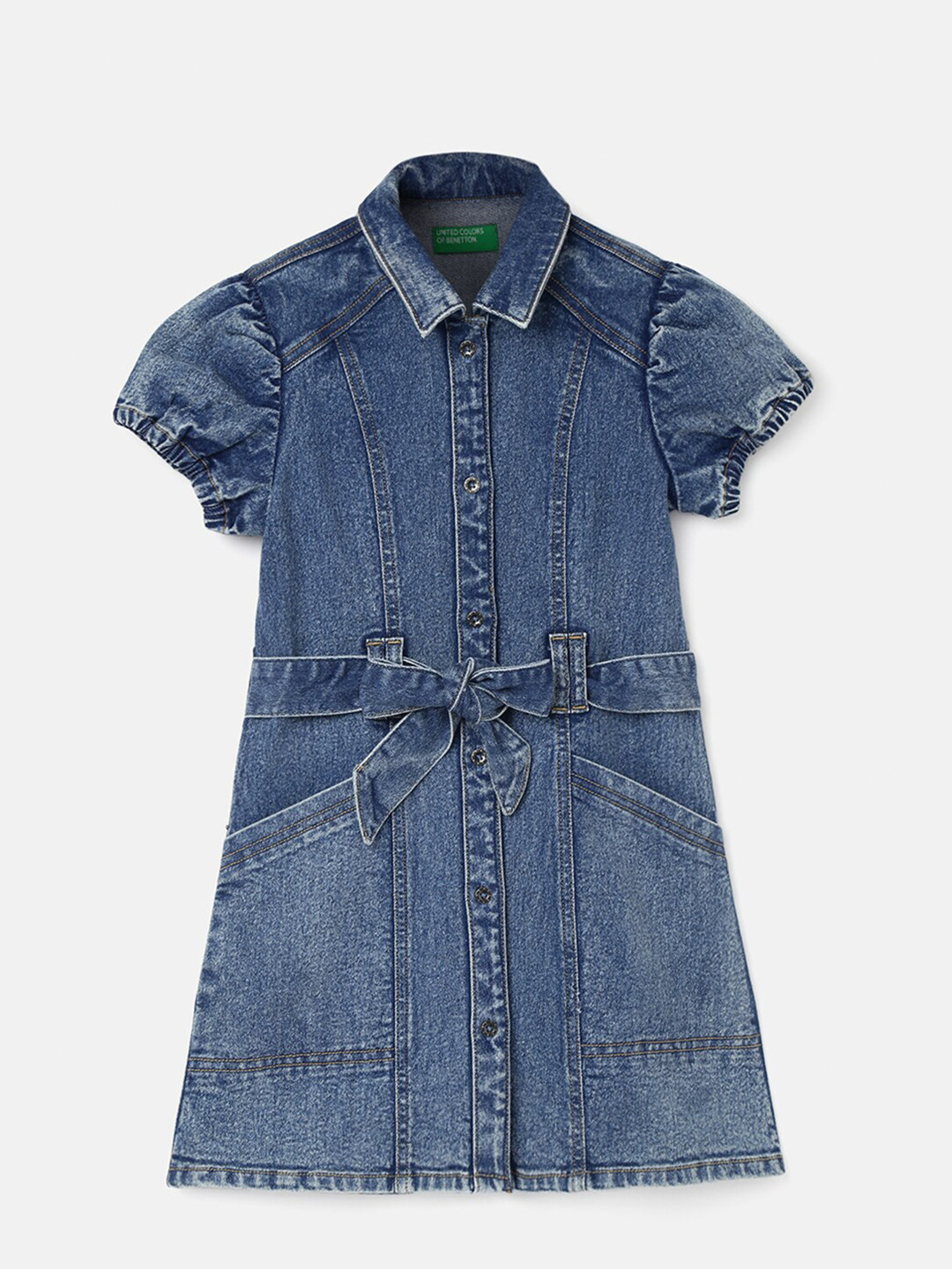 Buy United Colors Of Benetton Blue Shirt Dress - Dresses for Girls ...