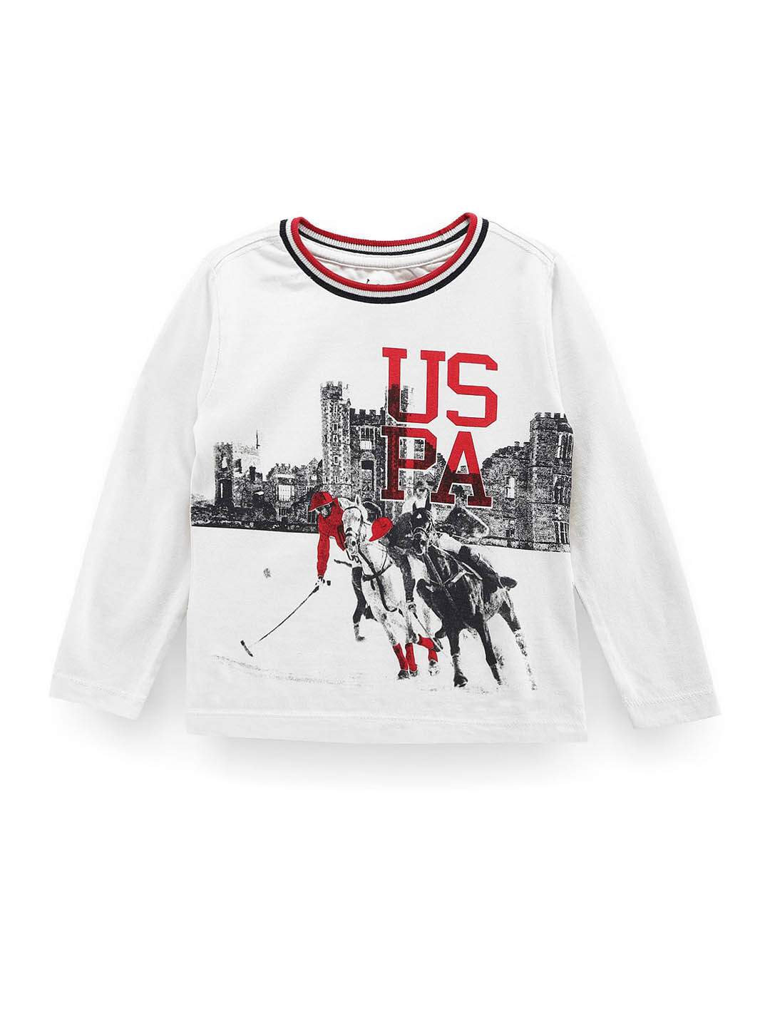 Boys White Typography Printed Polo T-Shirt with Denim Shorts Sets