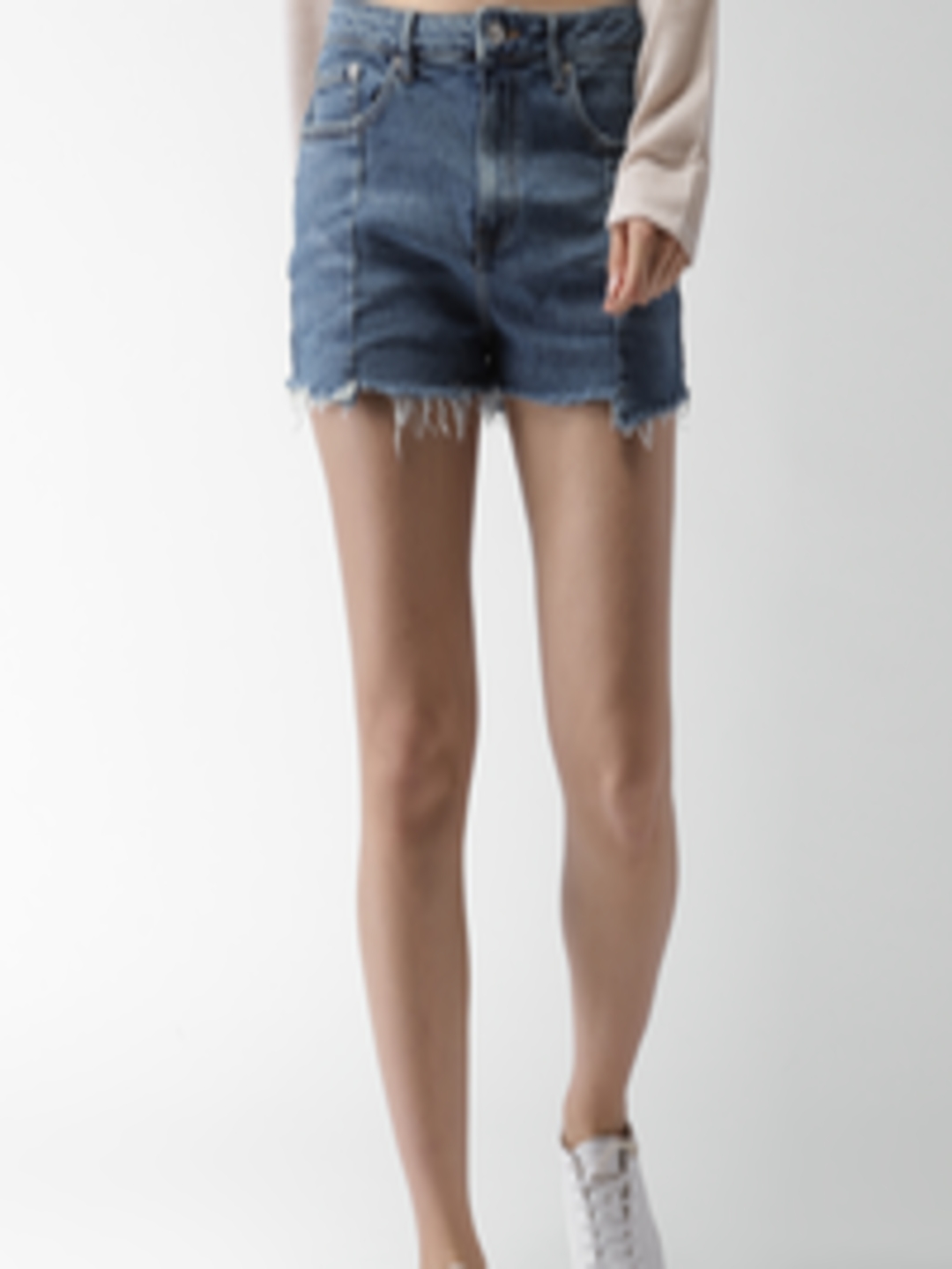 Buy FOREVER 21 Women Blue Solid Denim Shorts - Shorts for Women 2459770 ...
