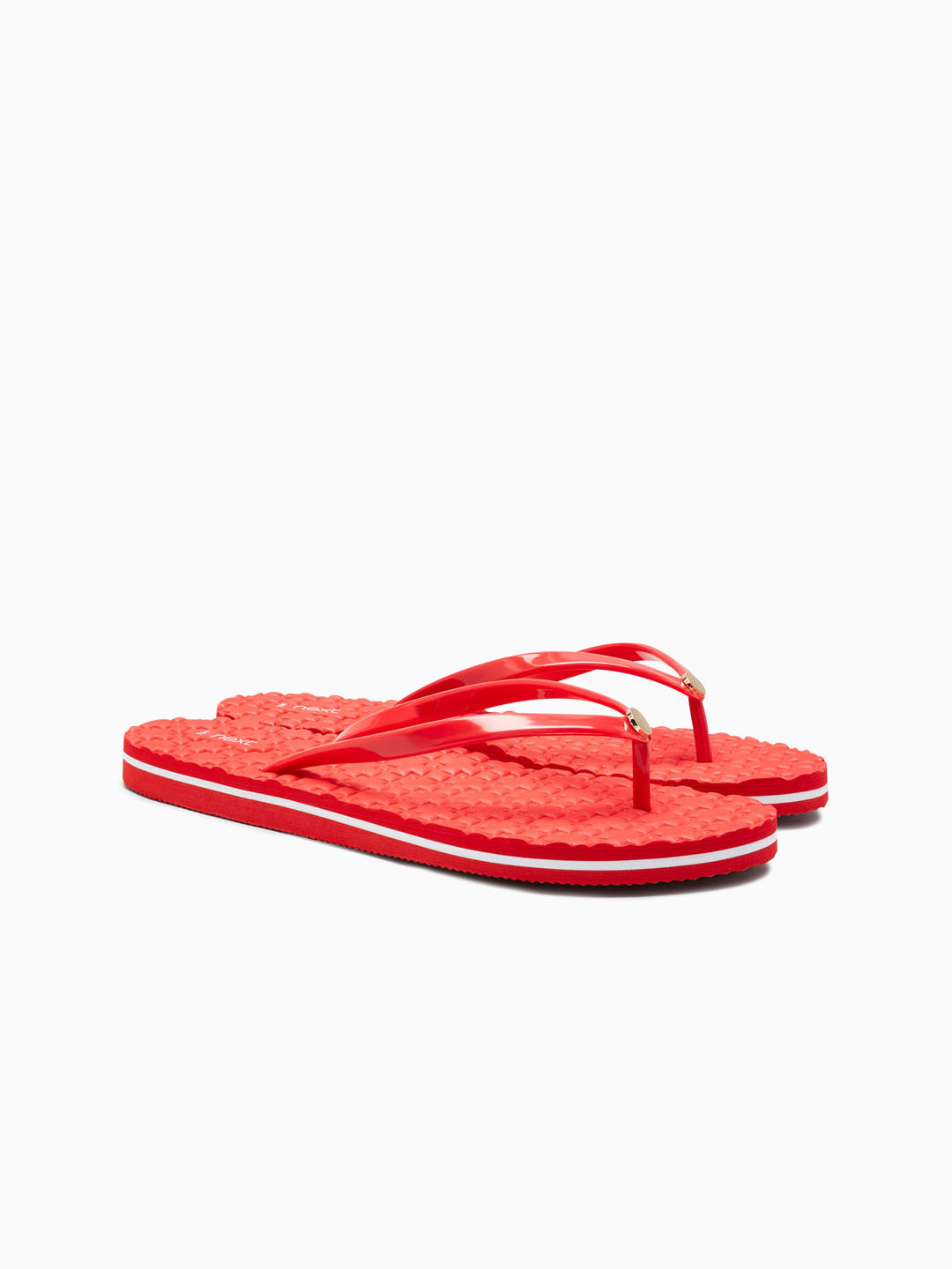 Buy NEXT Women Red Self Design Thong Flip Flops Flip Flops for Women