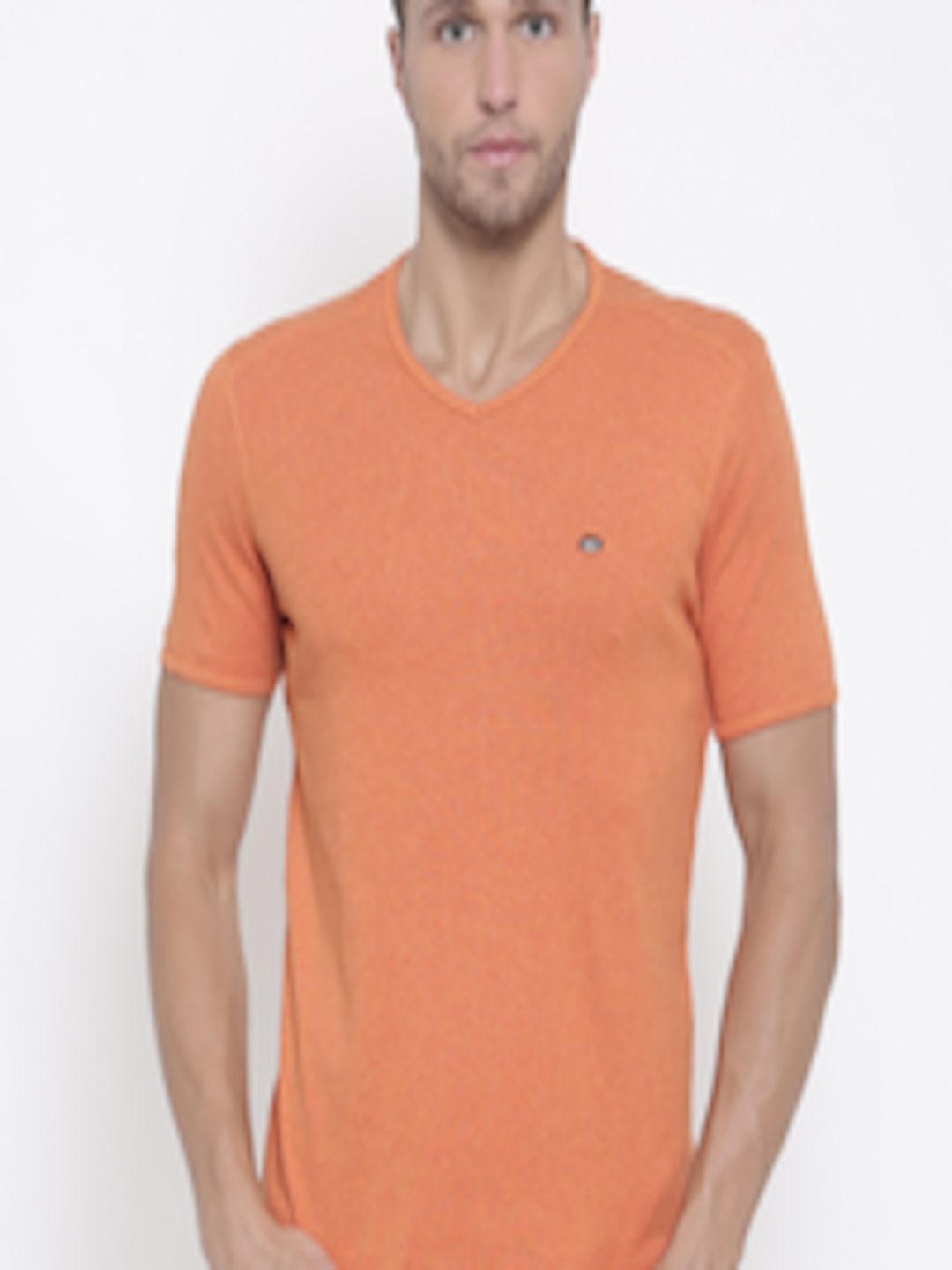 Buy Numero Uno Men Orange Solid T Shirt - Tshirts for Men 2460437 | Myntra