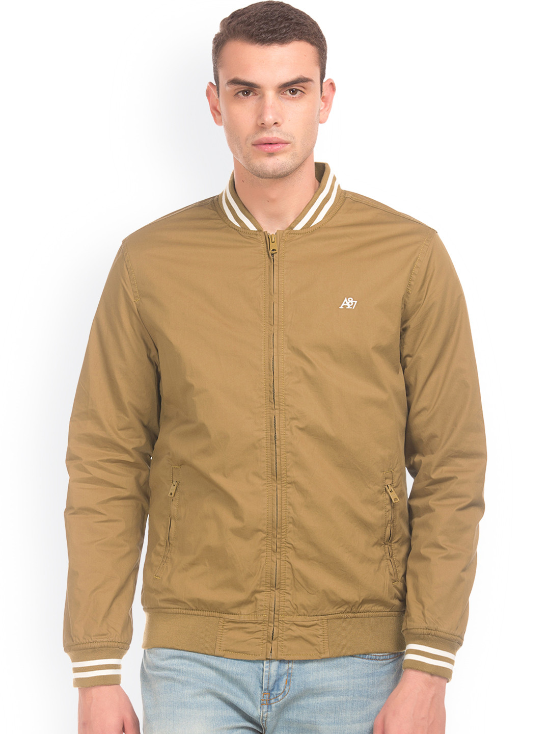 Buy Aeropostale Men Brown Solid Bomber Jackets for Men 2460731 Myntra