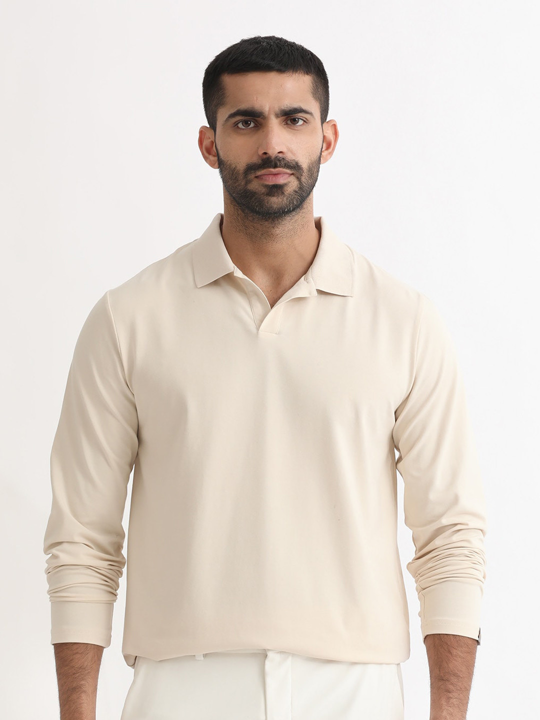 RARE RABBIT Men Solid Polo Collar Cotton T-shirt