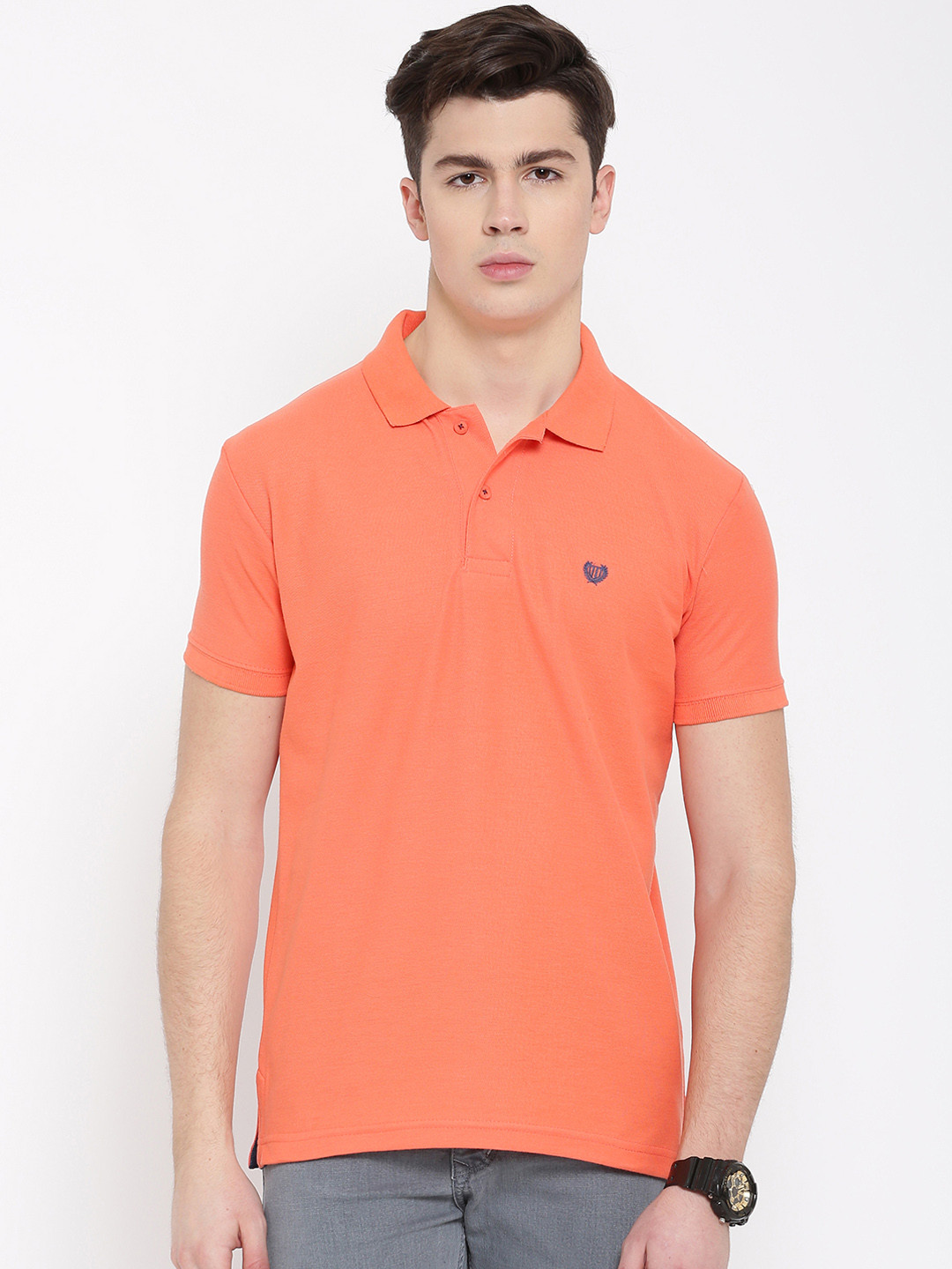 Gant Men Coral Solid Polo Collar Short Sleeves Tshirt