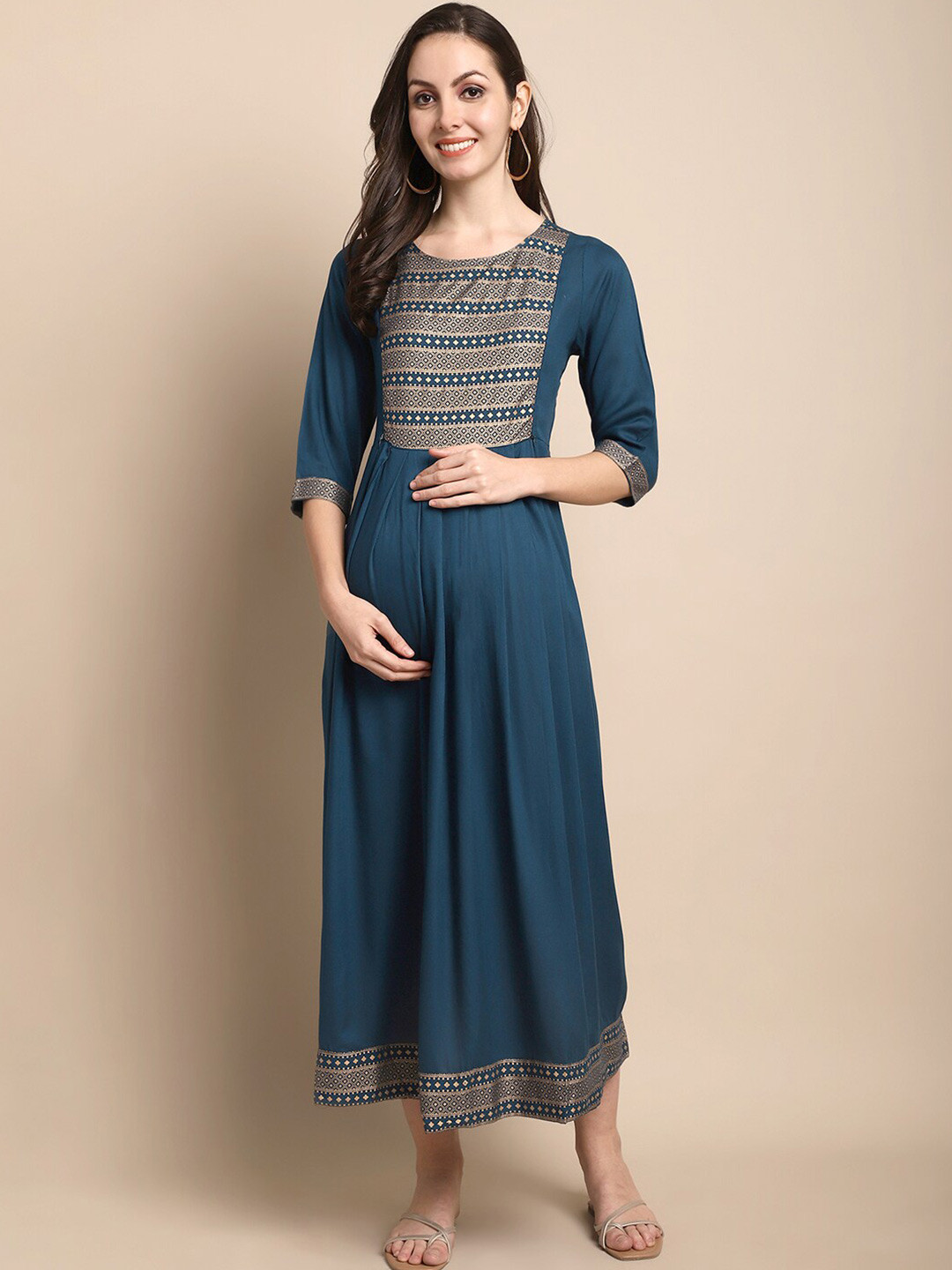 Buy KALINI Geometric Printed Maternity Maxi Dress Dresses for Women