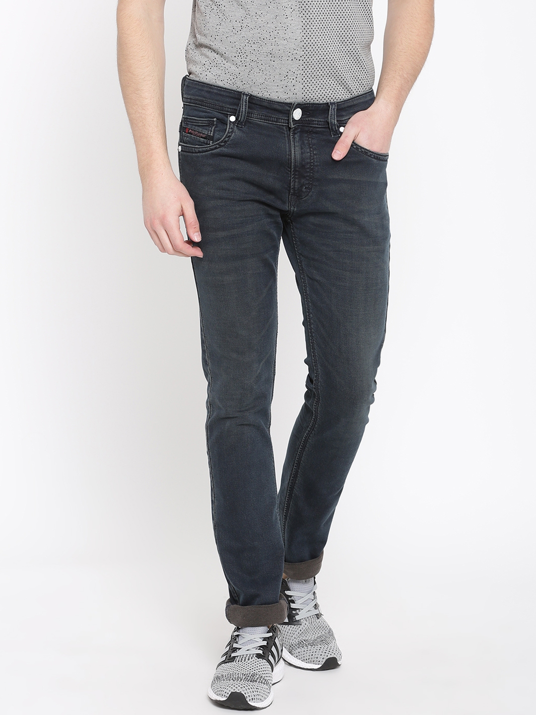 Buy Duke Men Smart Regular Fit Mid Rise Clean Look Stretchable Jeans ...