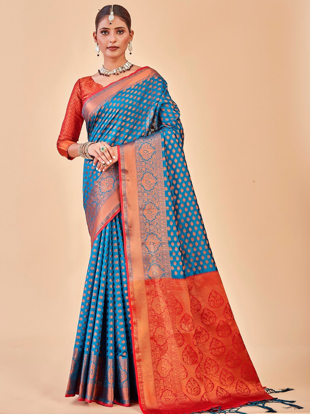 Buy Anouk Ethnic Motifs Woven Design Zari Art Silk Designer Banarasi