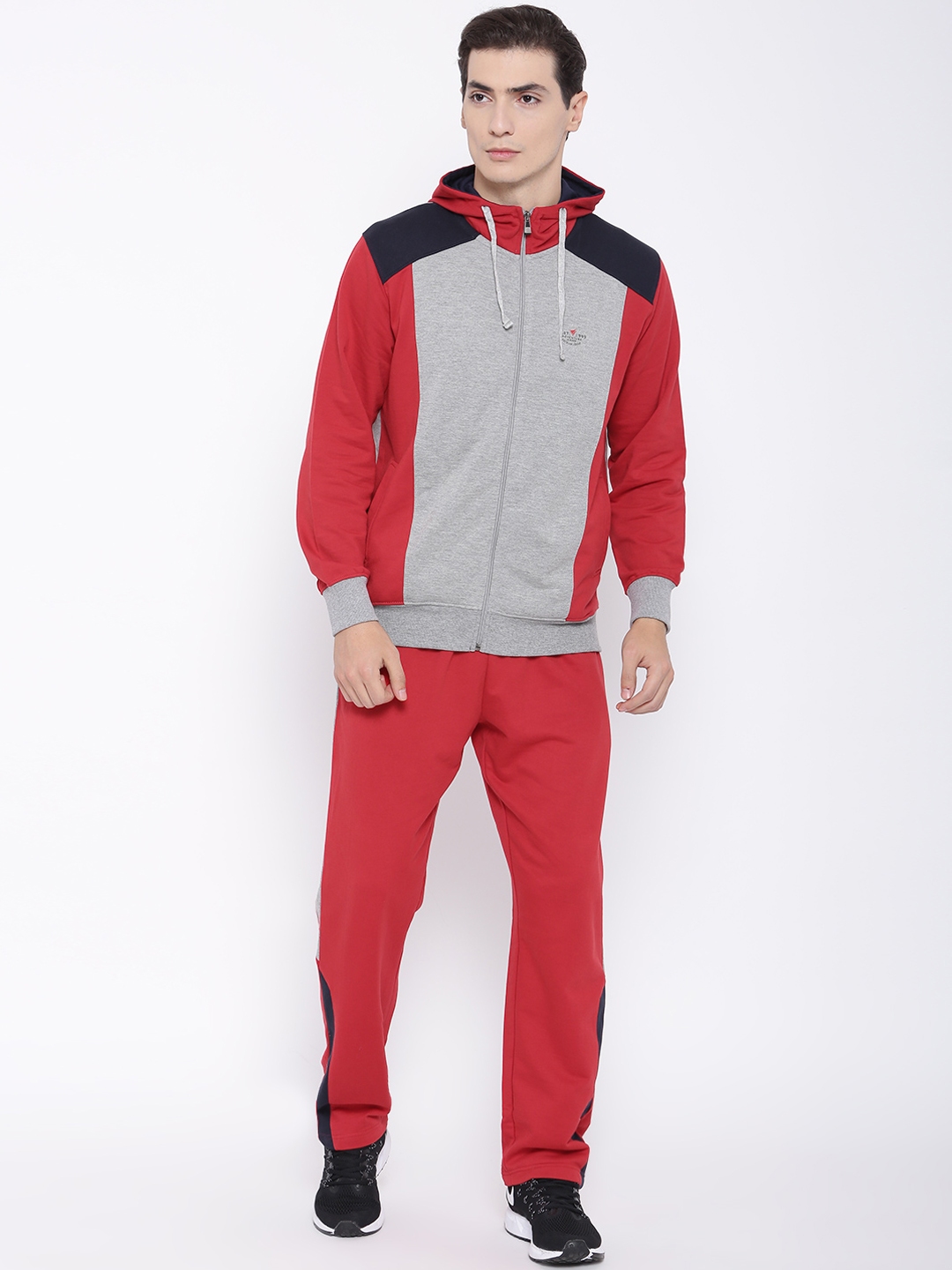 Buy NEVA Men Grey & Red Track Suit - Tracksuits for Men 2462243 | Myntra