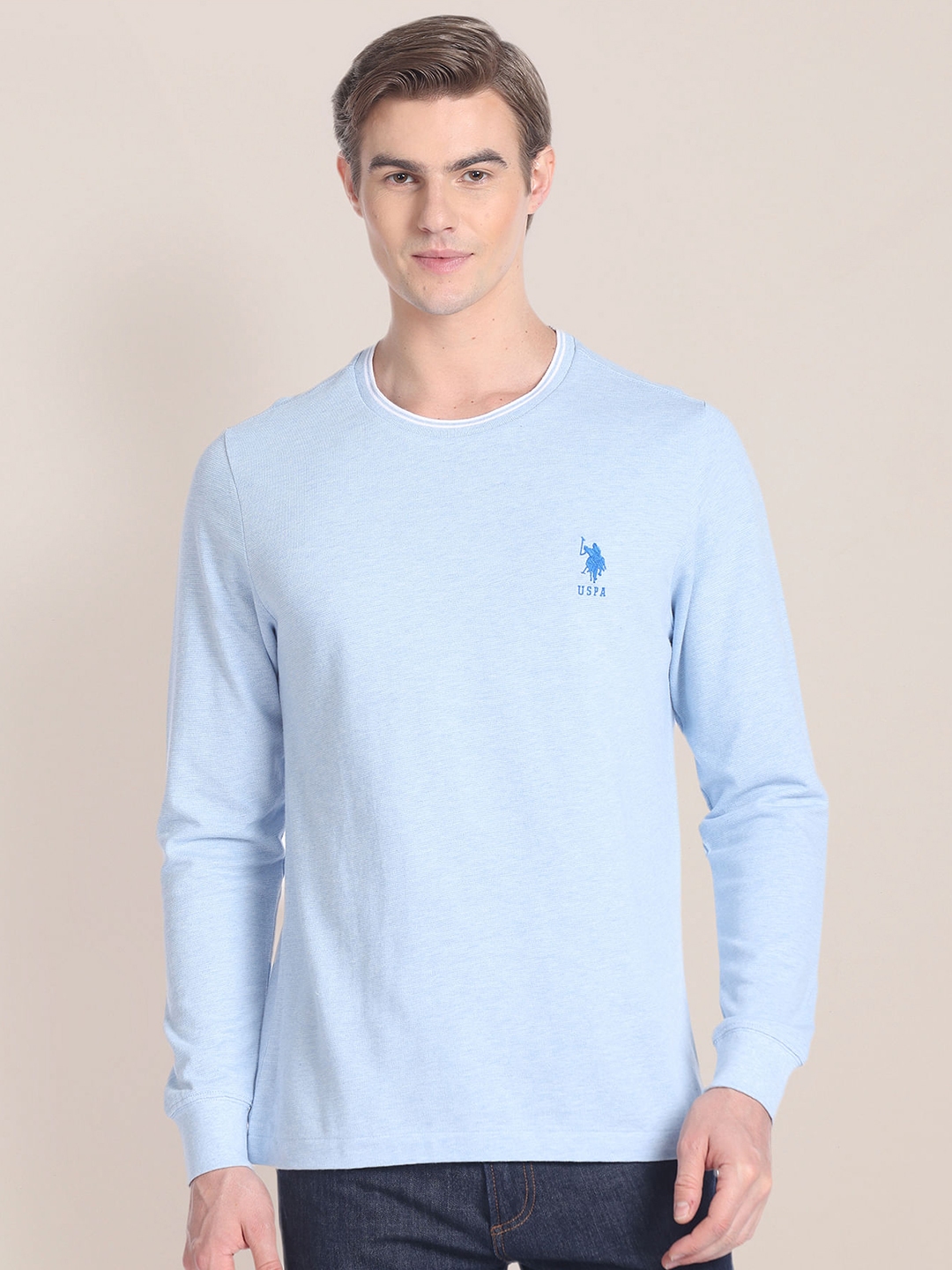 Buy U.S. Polo Assn. Slim Fit Round Neck Cotton T Shirt - Tshirts for ...