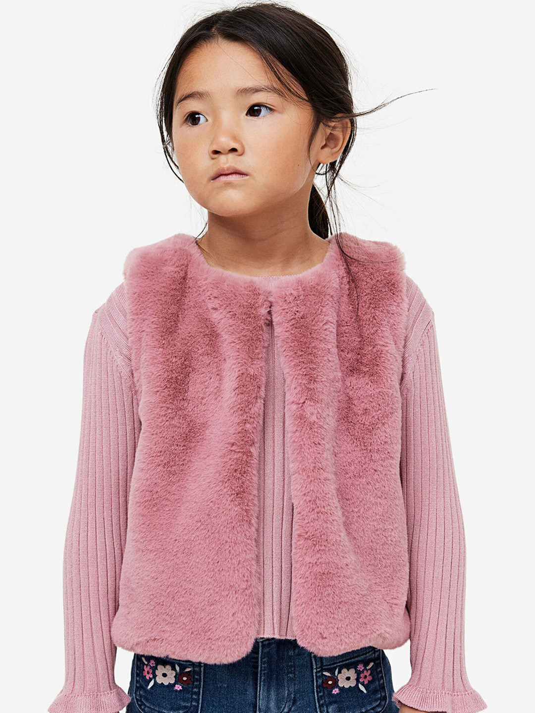 Buy H&M Fluffy Gilet Jackets for Girls 24630424 Myntra