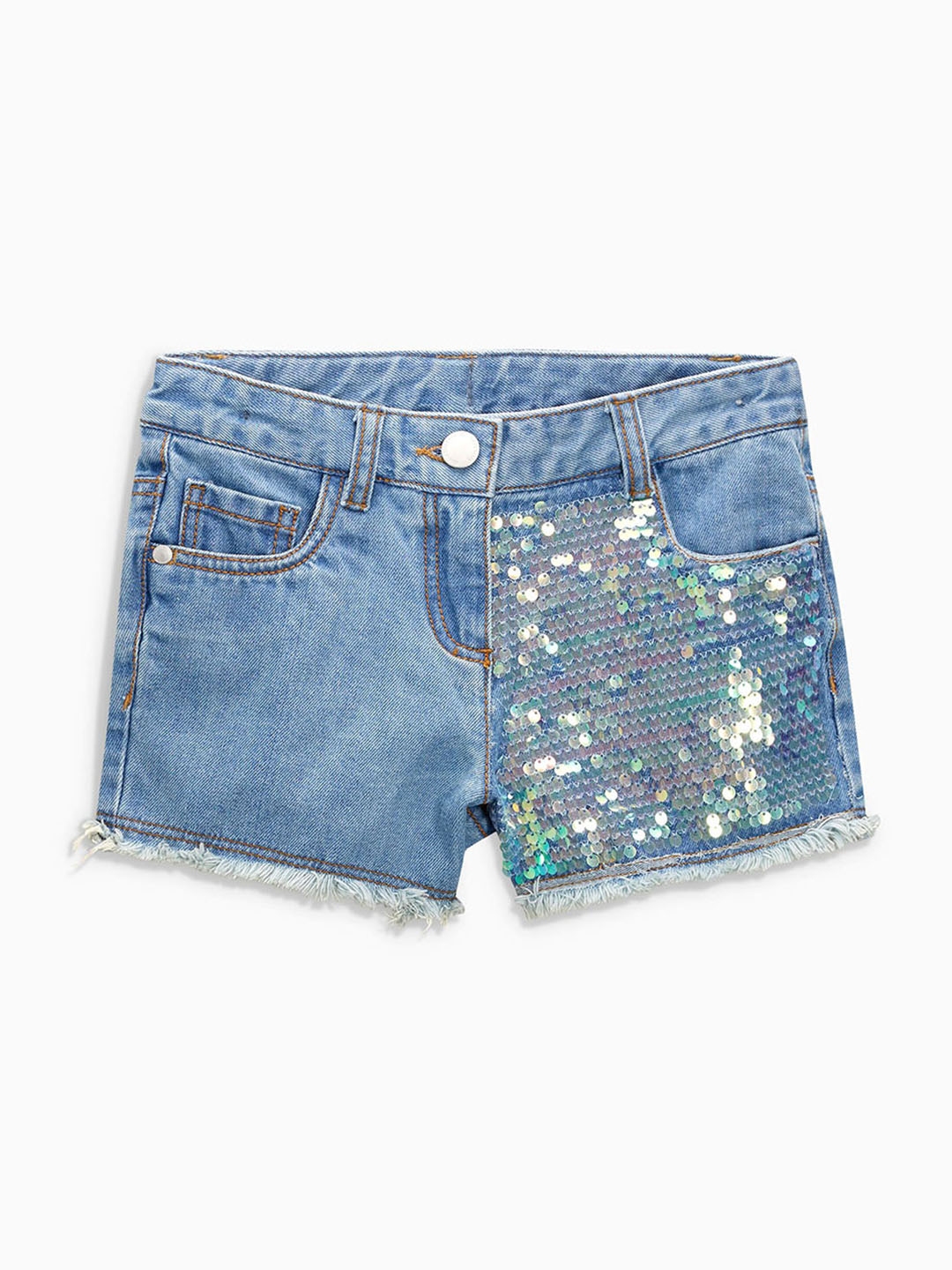 Buy Next Girls Blue Sequin Shorts - Shorts for Girls 2463144 | Myntra
