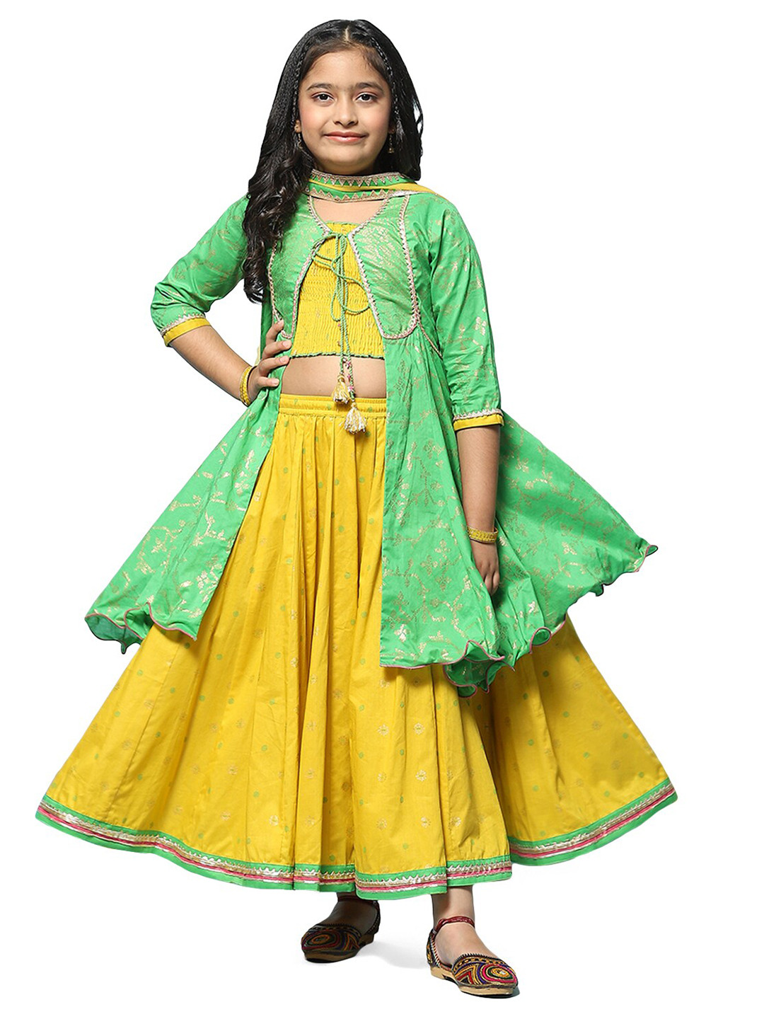 Buy Biba Girls Printed Cotton Ready To Wear 3 Pieces Lehenga Choli With