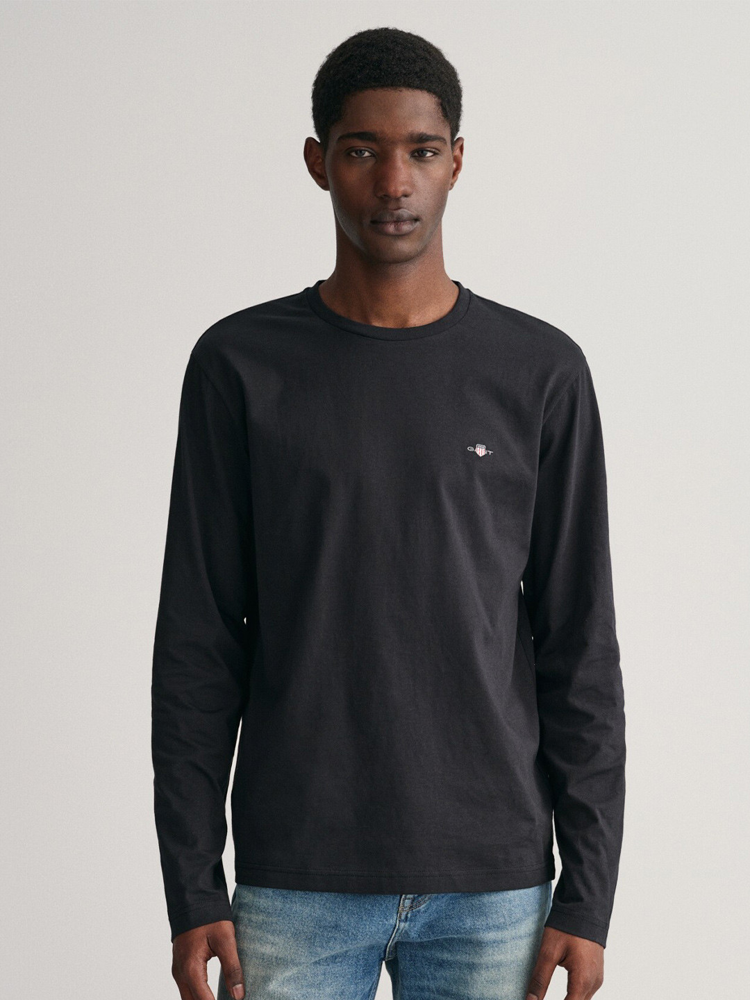 Gant Men Black Printed Round Neck Short Sleeves Tshirt