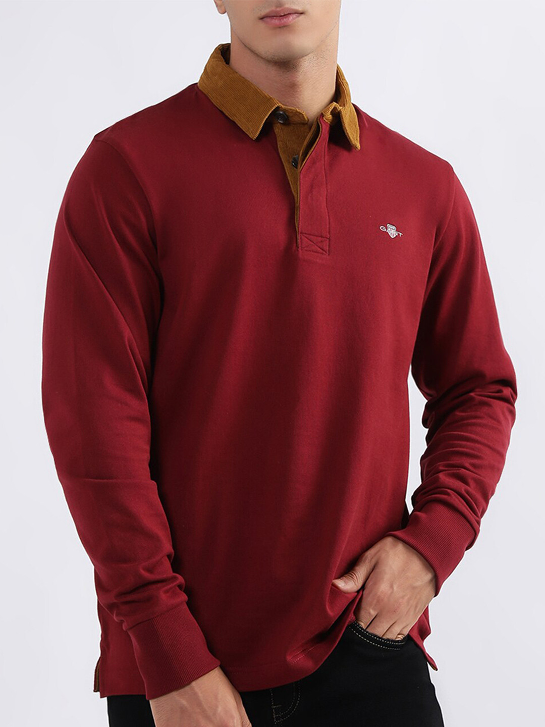 Gant Men Black Solid Collar Shirt