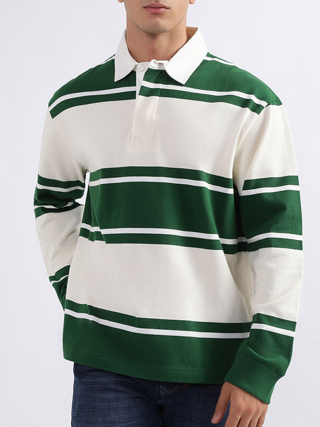 Gant Men Blue Striped Polo T-Shirt