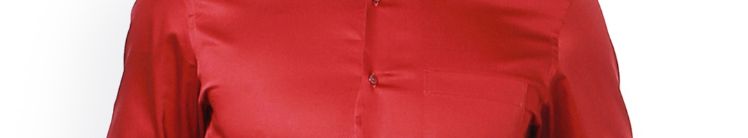 Buy Peter England Men Red Slim Fit Solid Formal Shirt - Shirts for Men ...