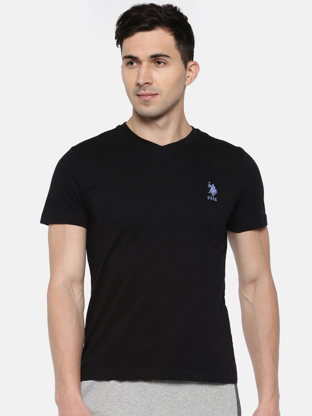 Buy U.S. Polo Assn. Black Solid Lounge T Shirt Lounge Tshirts for Men