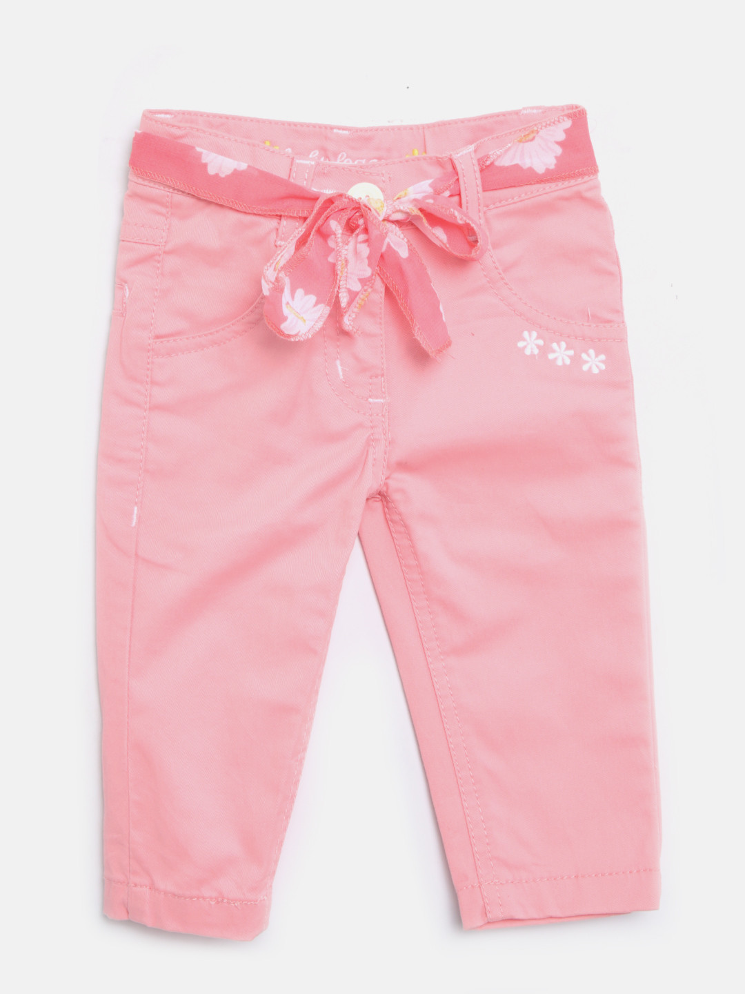 Buy Baby League Girls Pink Solid Trousers Trousers for Girls 2466152