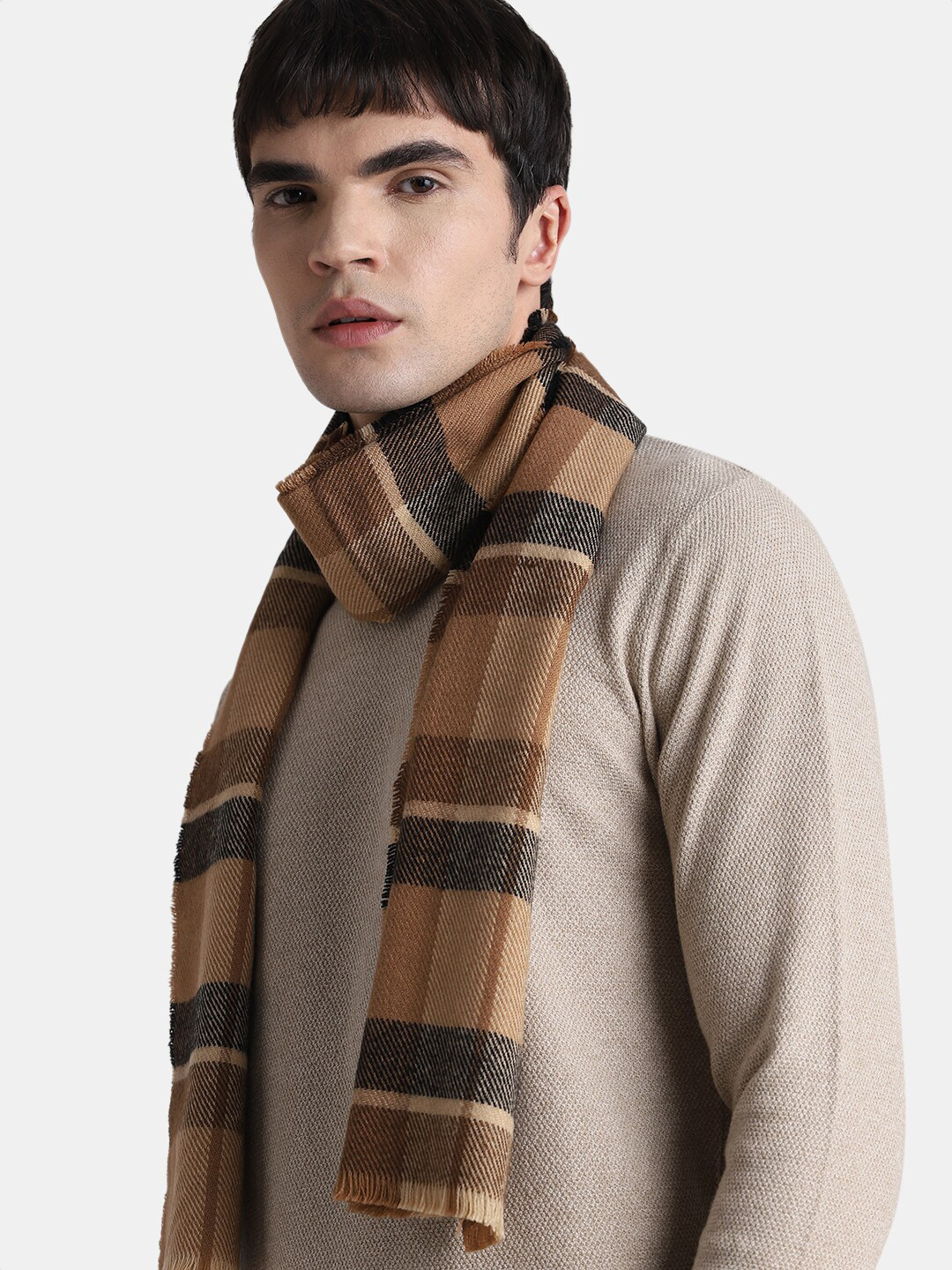 Buy Jack & Jones Men Checked Acrylic Scarf Scarves for Men 24661954