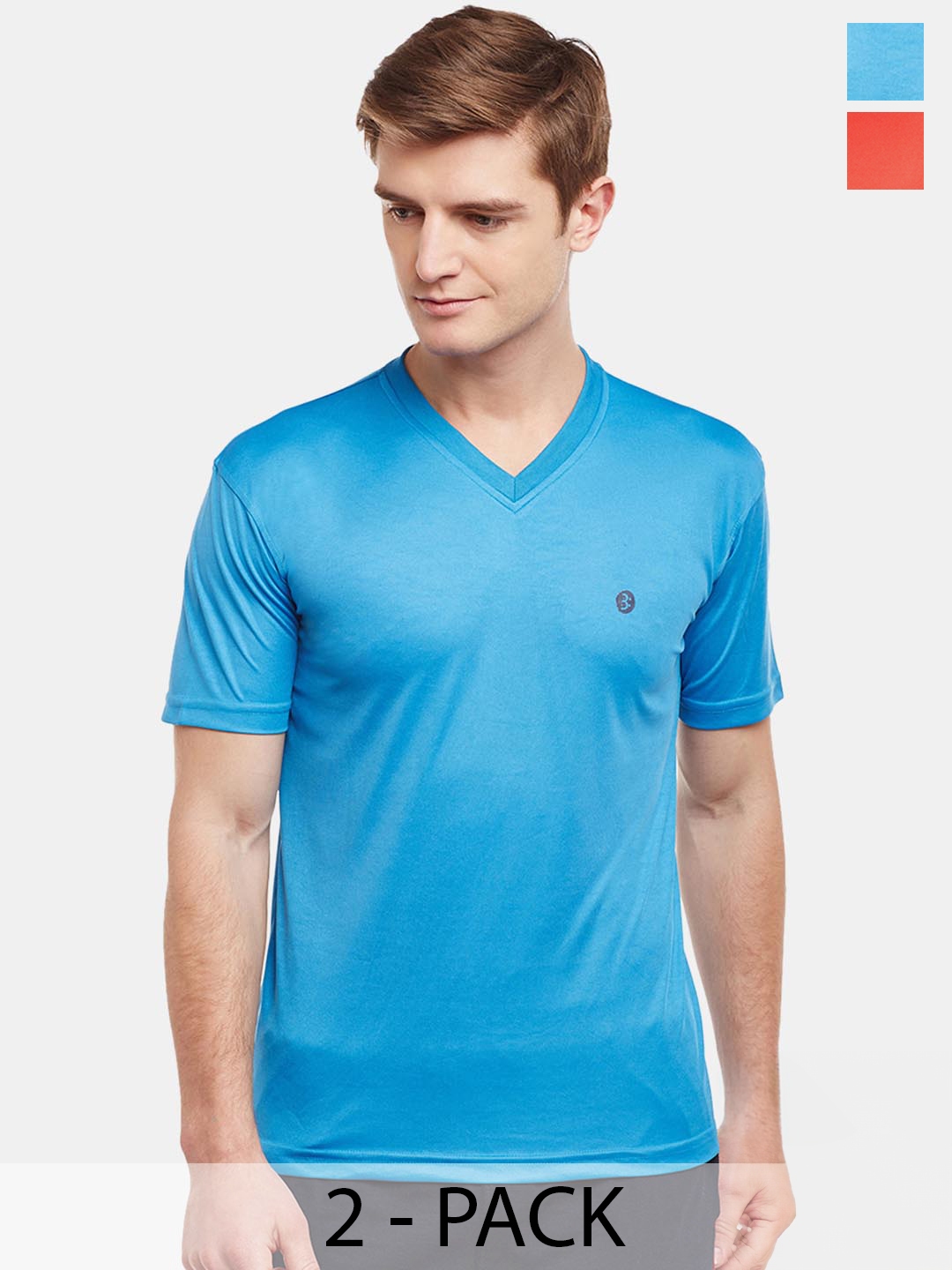 Buy BODYACTIVE Men Multicoloured 2 V Neck Pockets T Shirt - Tshirts for ...