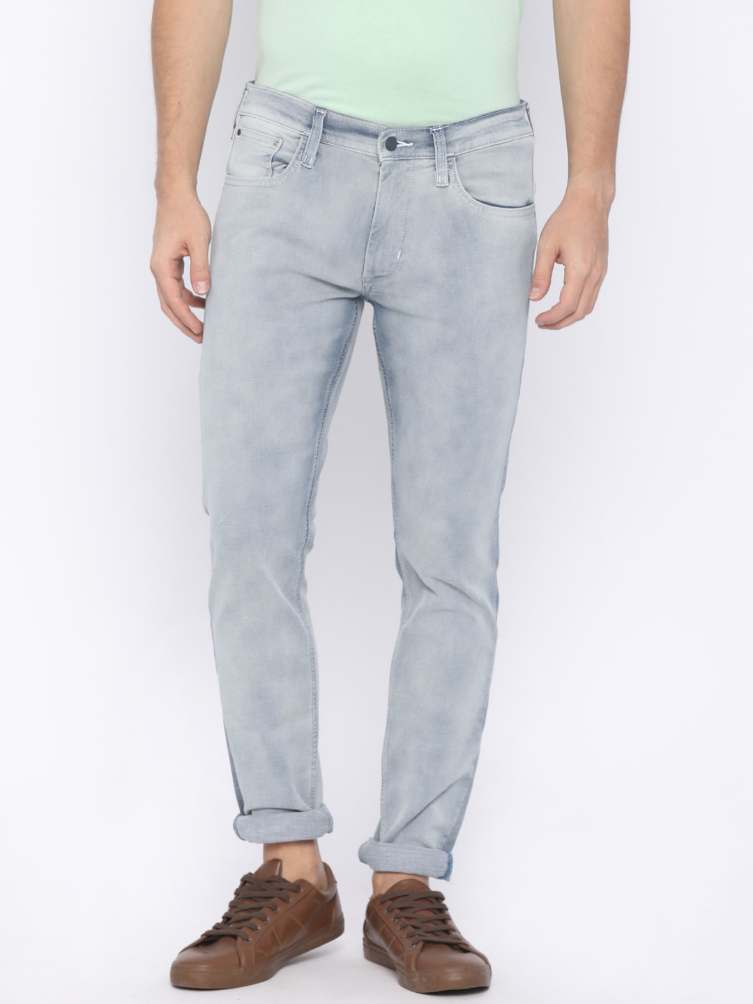lee skinny men's blue jeans
