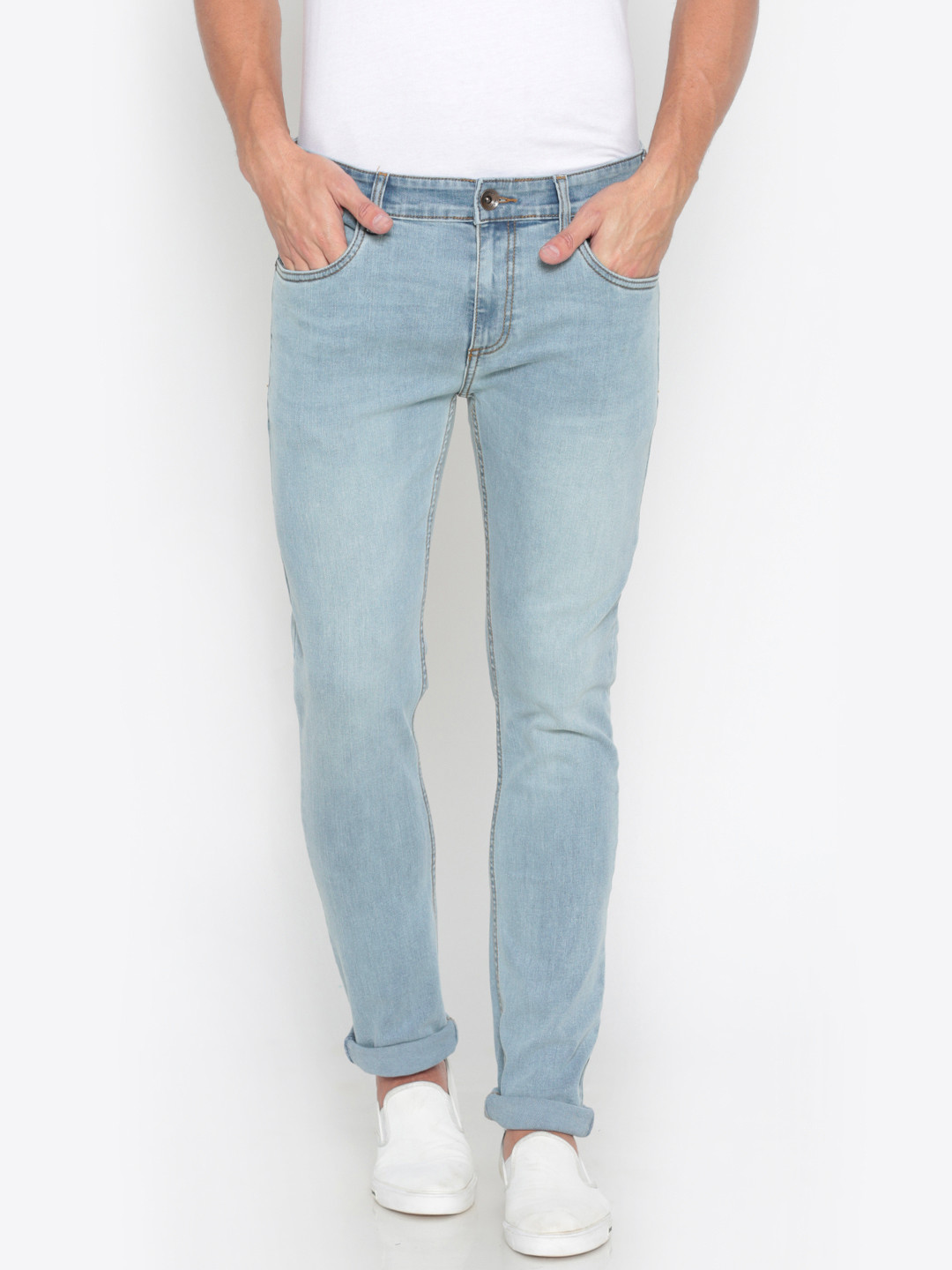 Buy Pepe Jeans Men Blue Slim Fit Mid Rise Clean Look Stretchable Jeans