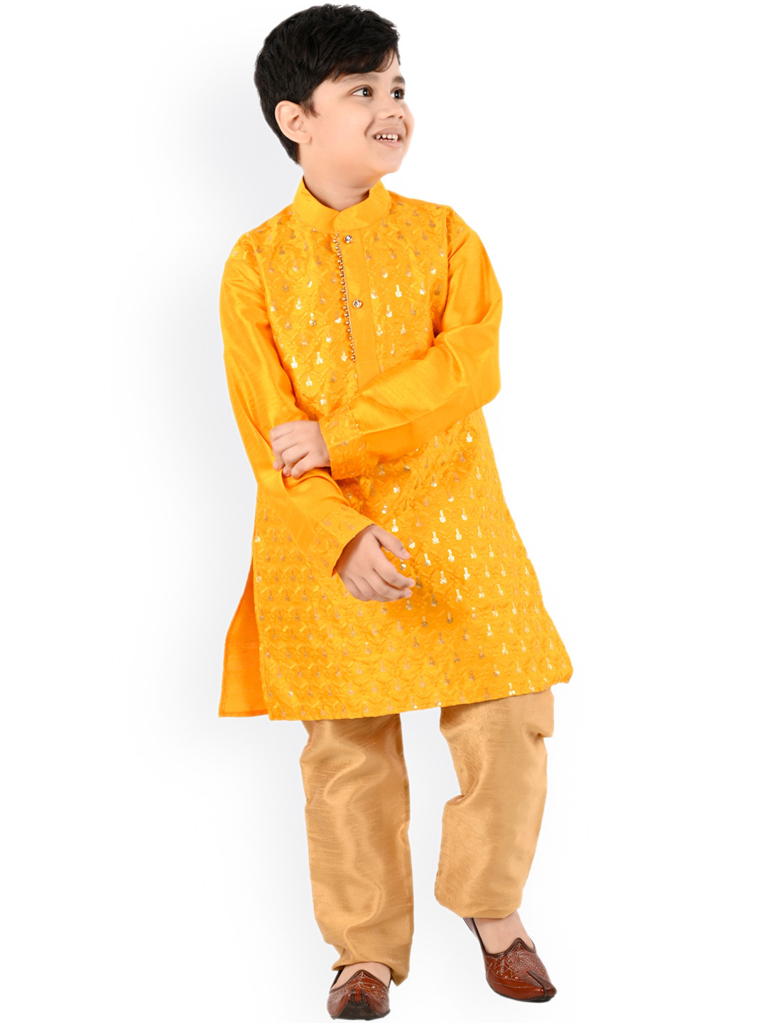 Boys Ethnic Wear, Red Embroidery Kurta set main image 0