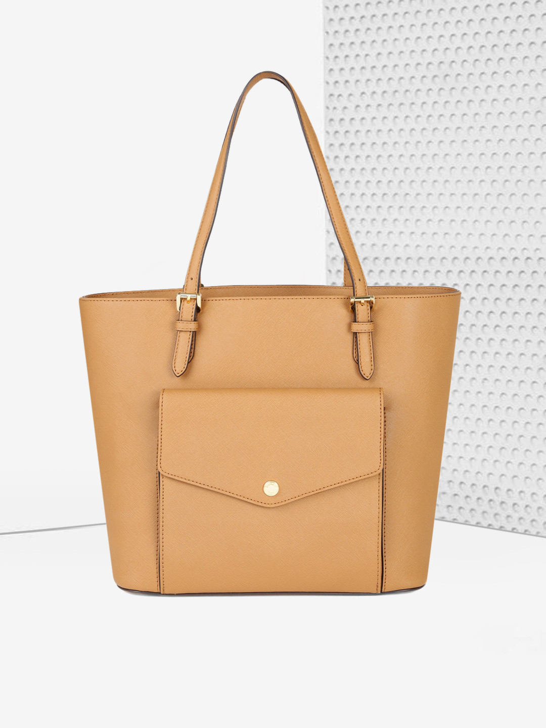 Buy Michael Kors Tan Brown Solid SAFFIANO Leather Shoulder Bag