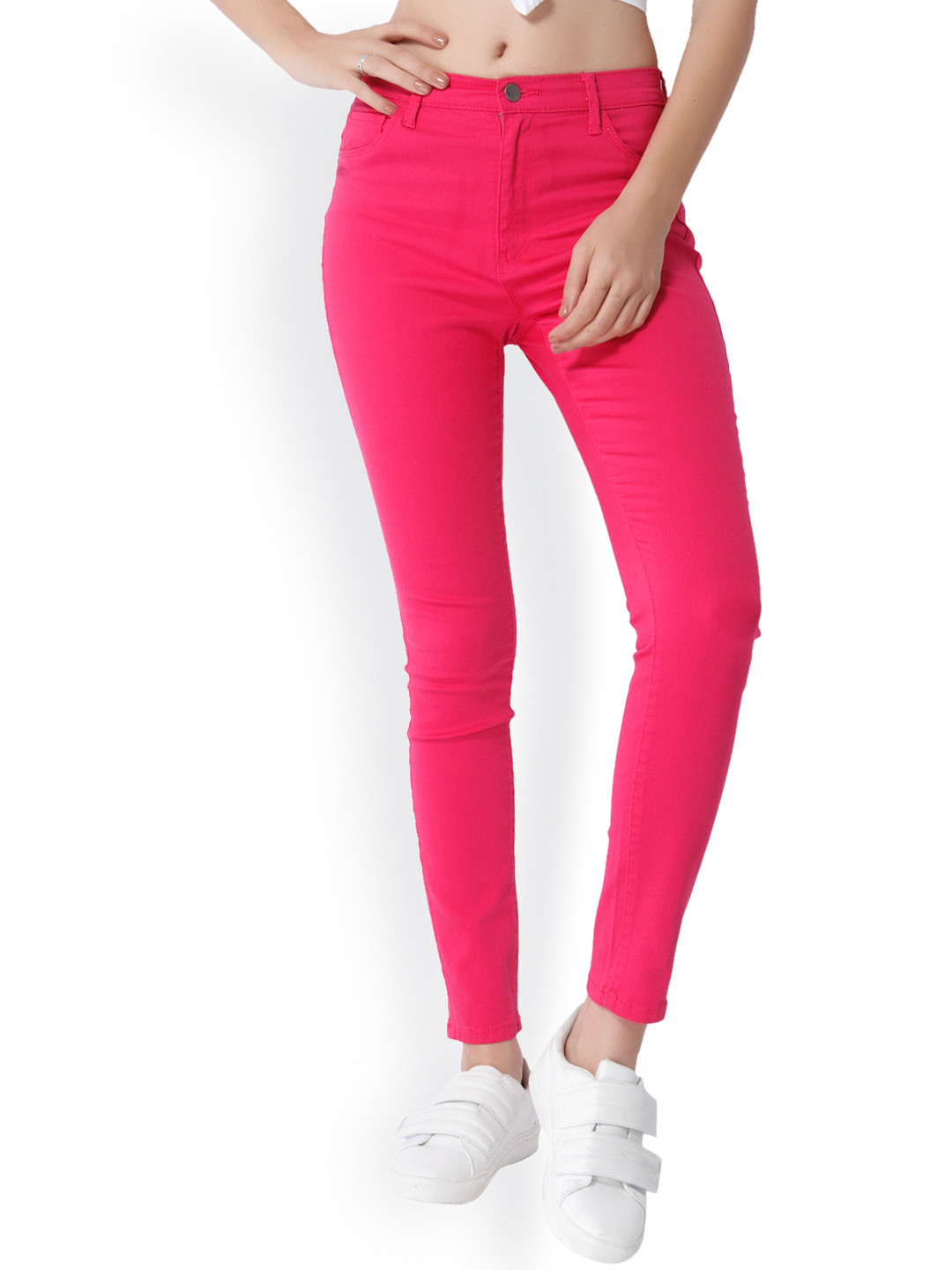 pink slim jeans