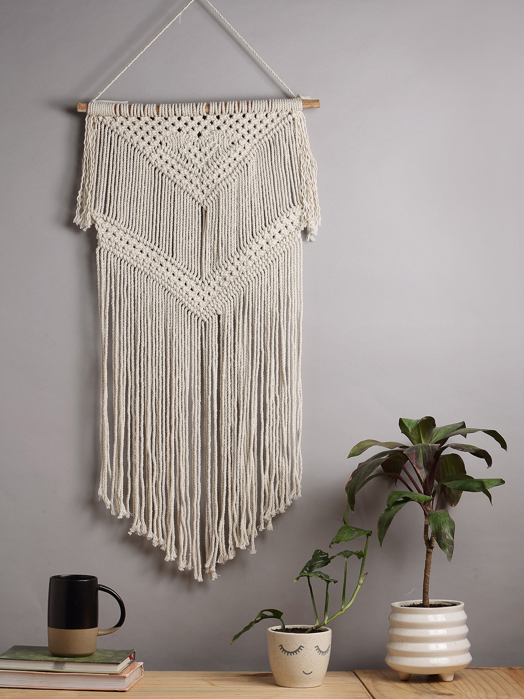 Buy ANWYN Beige Textured Cotton Wall Hangings Wall Decor for Unisex