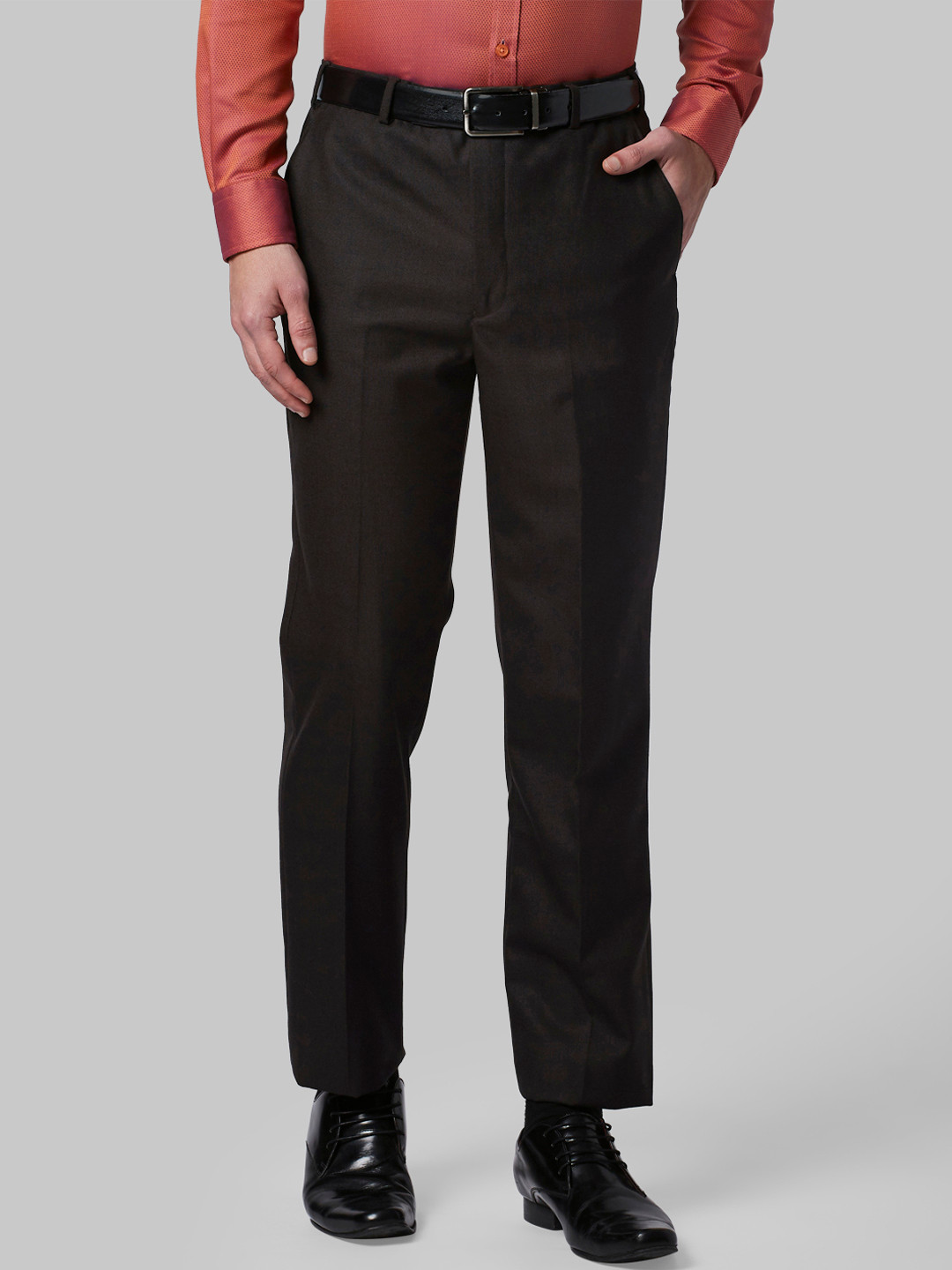 Buy Park Avenue Men Brown Formal Trousers Trousers for Men 2469166
