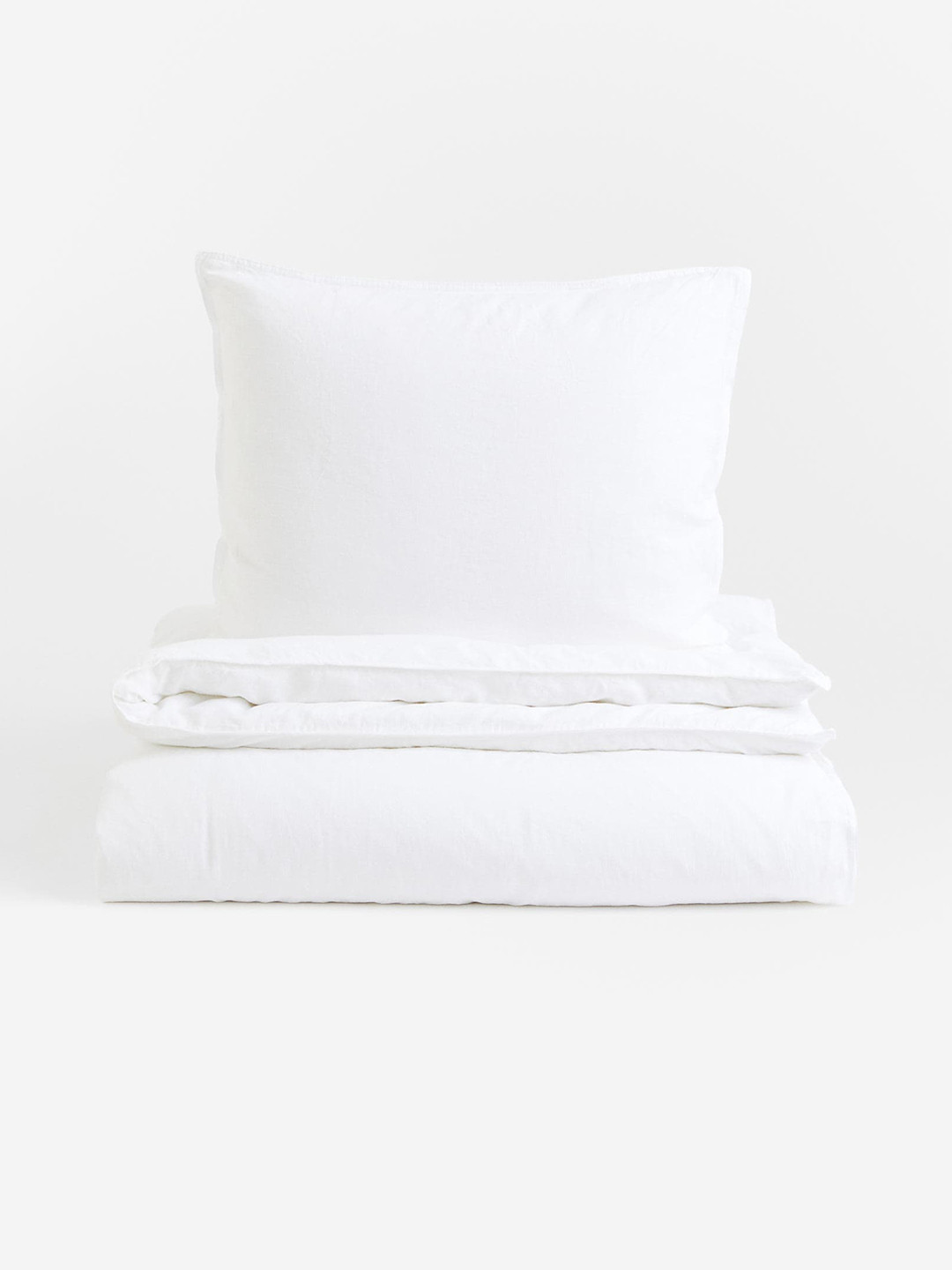 Buy H&M White Linen Blend Single Duvet Cover Set Duvet Cover for