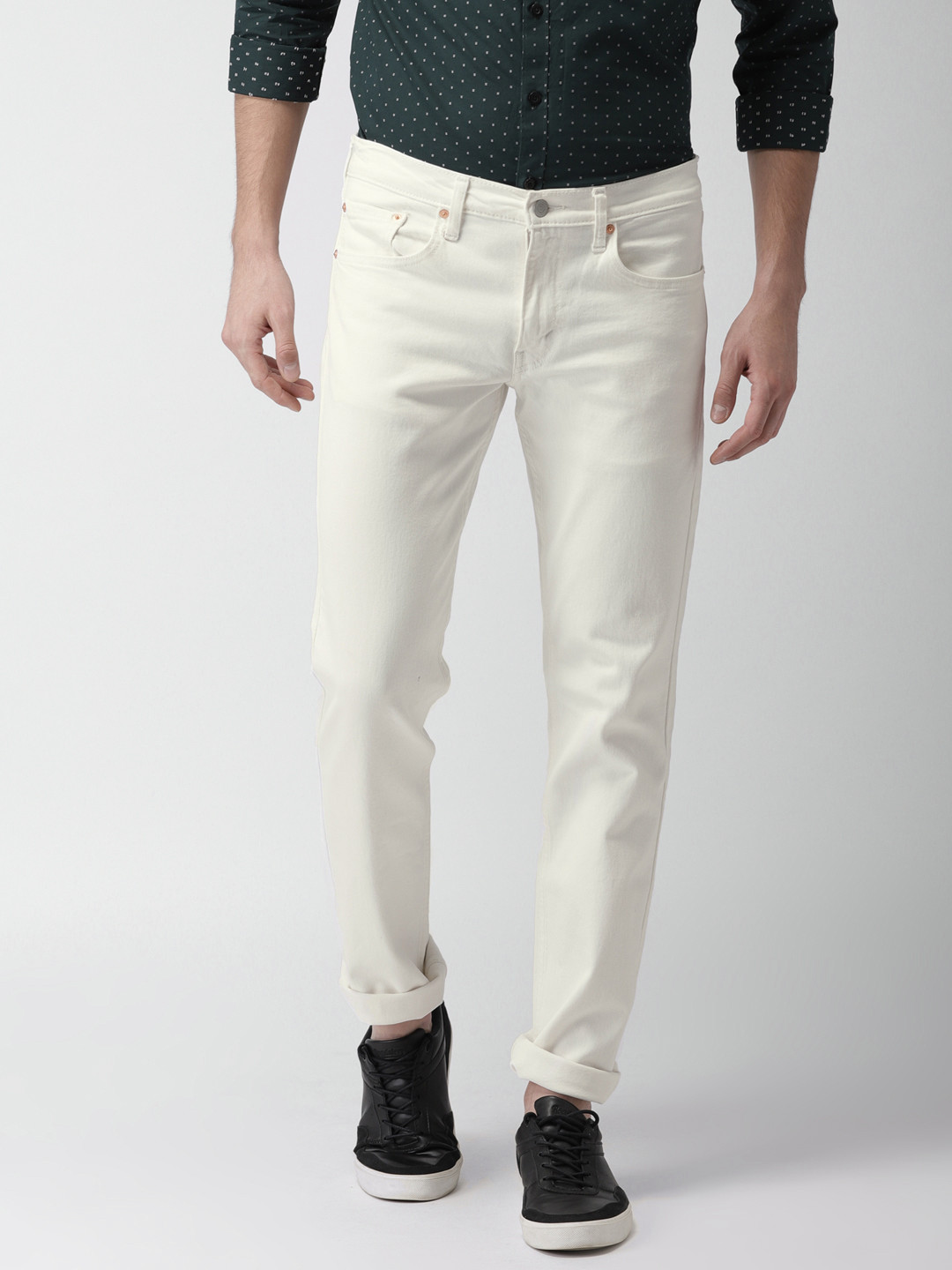 Buy Levis Men White Regular Fit Mid Rise Clean Look Stretchable Jeans