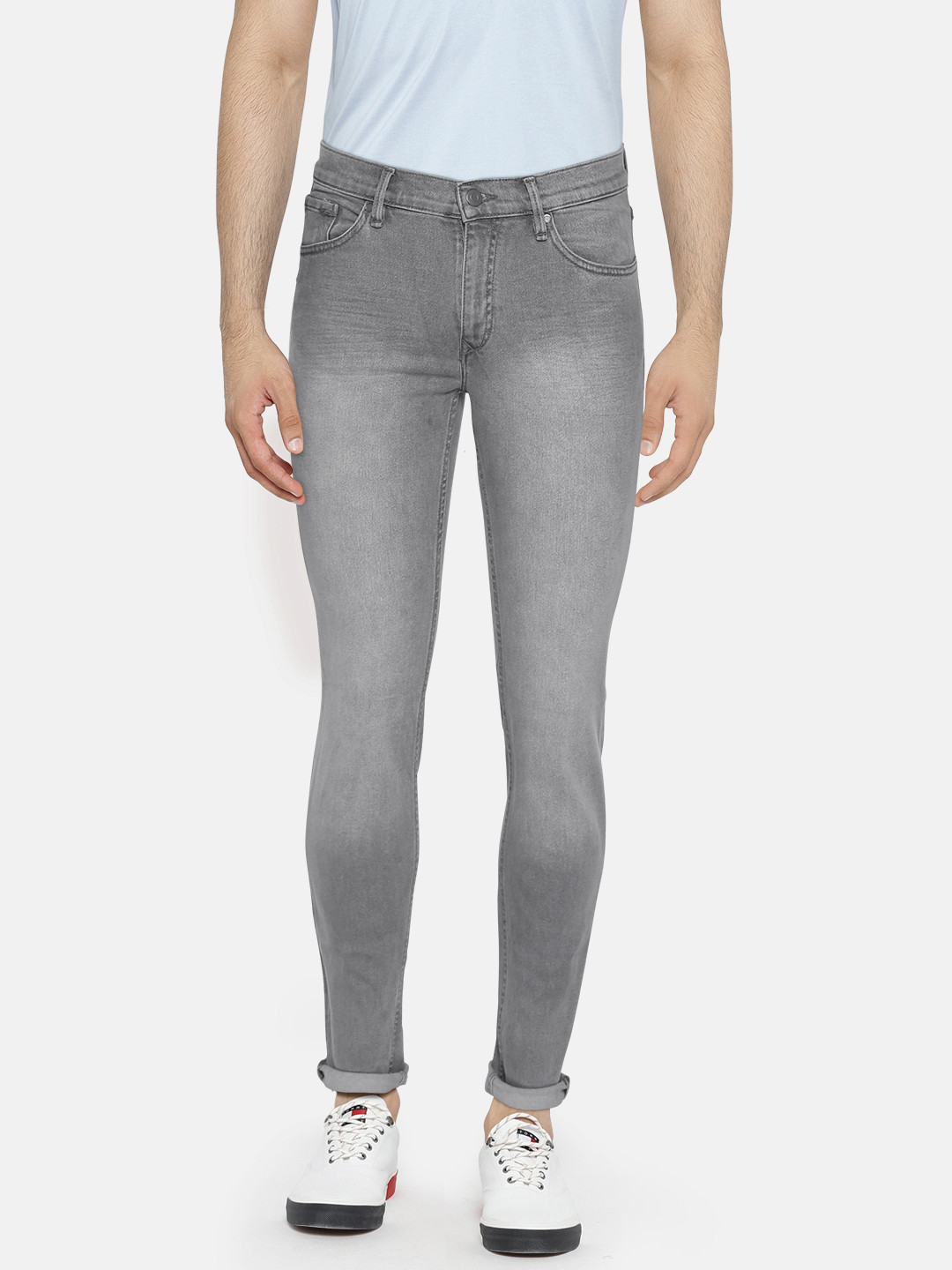 Buy MANGO MAN Grey Slim Fit Mid Rise Clean Look Stretchable Jeans
