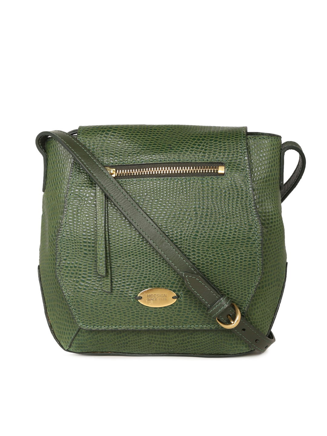 Buy Hidesign Olive Green Textured Sling Bag Handbags for Women