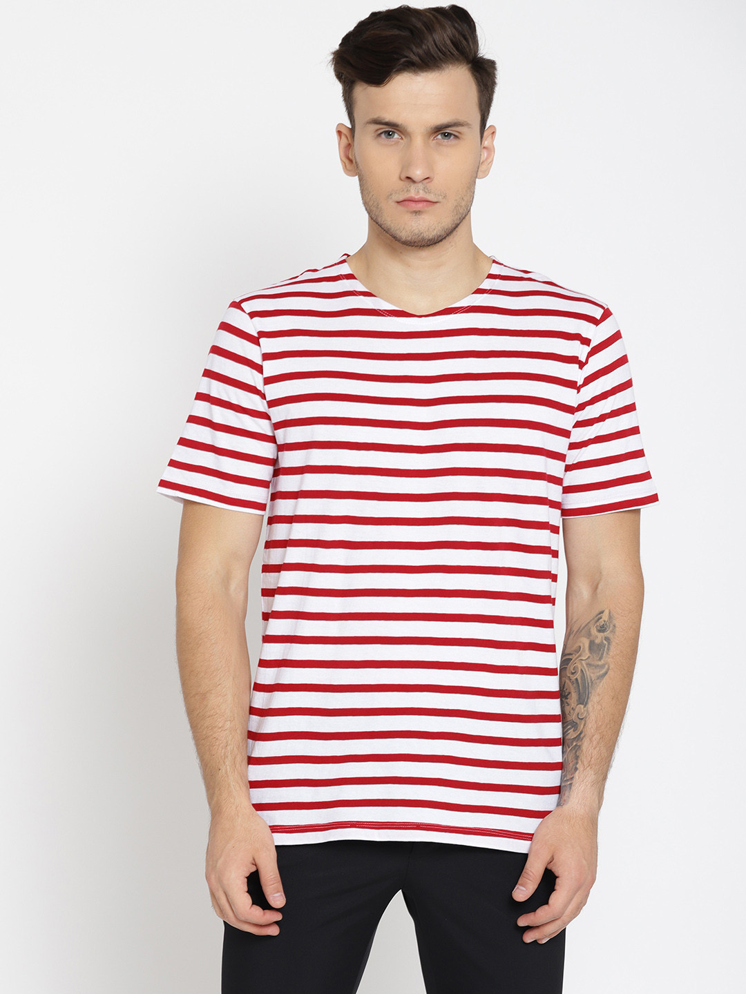Buy MANGO MAN Men Red Striped Round Neck T Shirt Tshirts for Men 2472163 Myntra Buy MANGO MAN Men Red Striped Round Neck T Shirt Tshirts for Men 2472163 Myntra