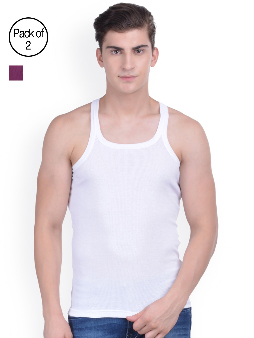 Buy Force GoWear Men's Sports Vest Pack Of 2 MFCF 001 R1 Innerwear