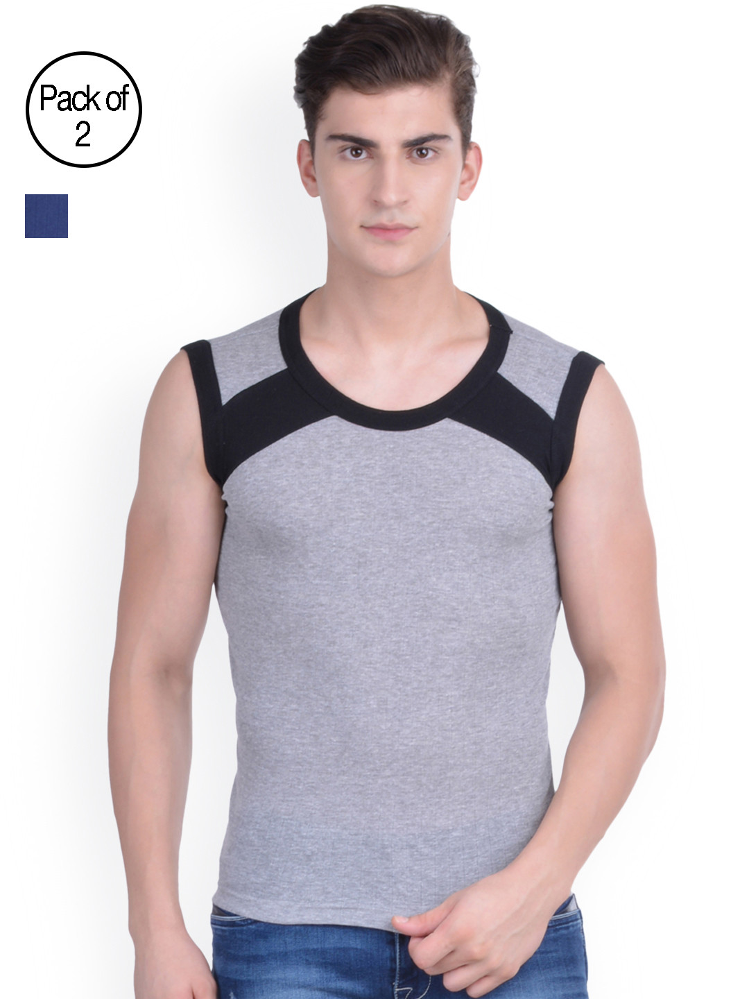Buy Force GoWear Men's Sports Vest Pack Of 2 MFCF 005 R1 Innerwear