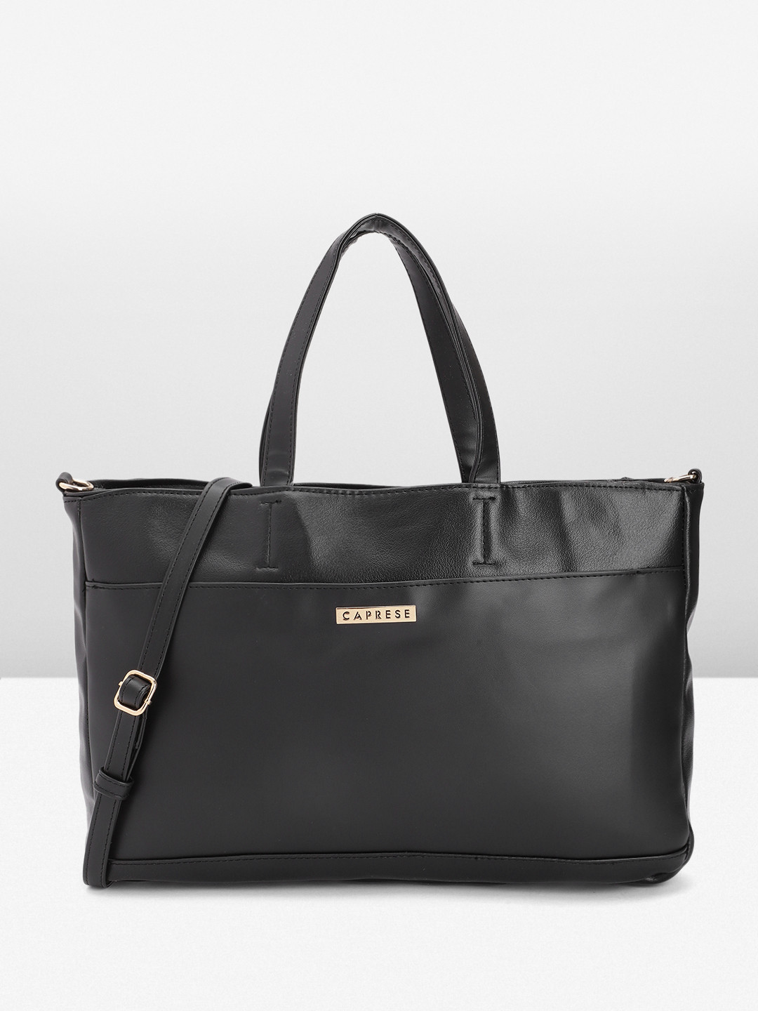 Buy Caprese Solid Structured Laptop Handheld Bag Handbags for Women