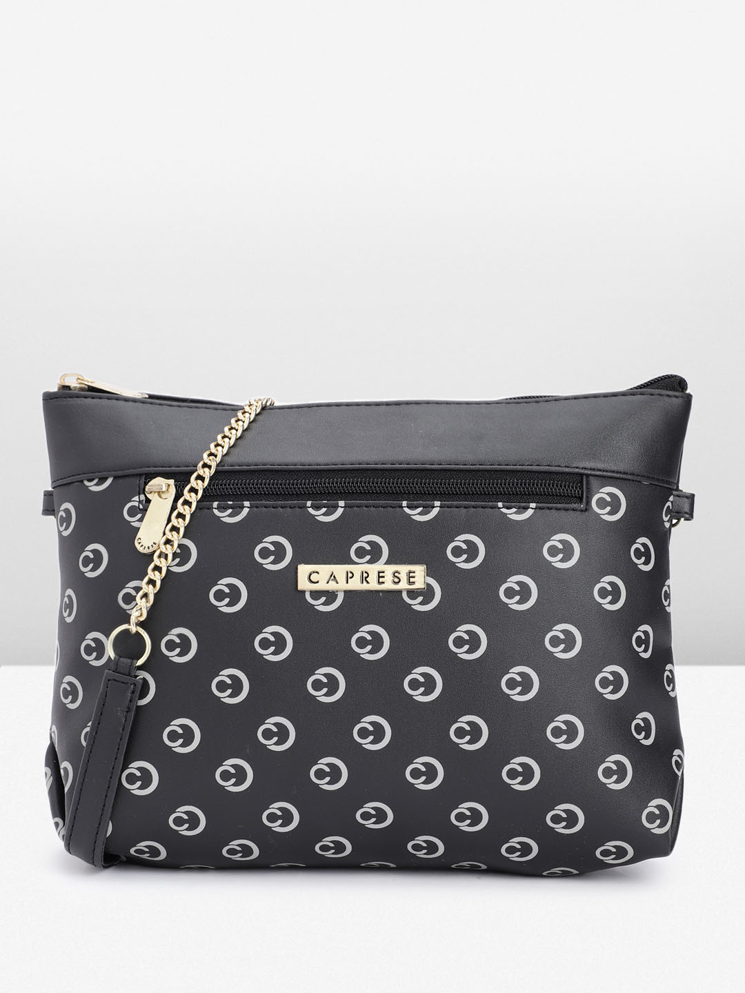 Buy Caprese Brand Logo Printed Structured Sling Bag Handbags for