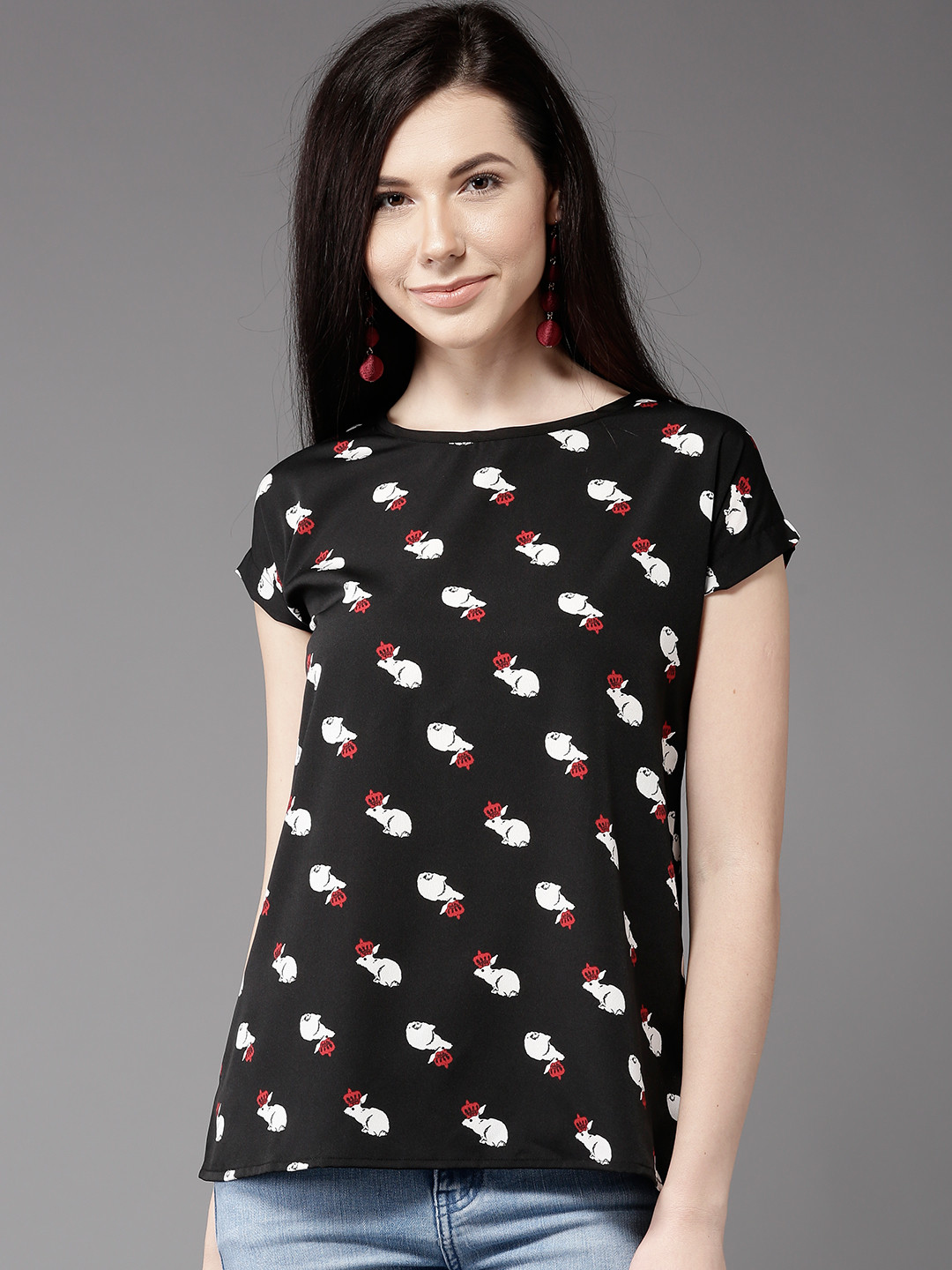 Women'S Off-White Printed Top main image 1