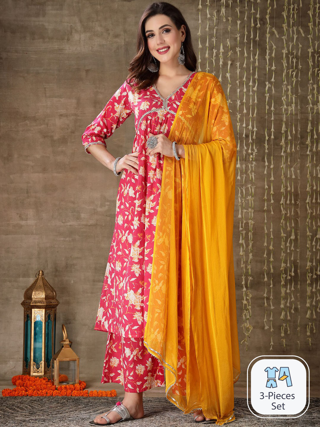 Mughal inspired Gota Patti Anarkali Kurta Set