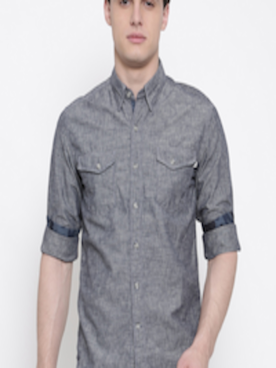 Buy Timberland Men Charcoal Grey Slim Fit Solid Casual Shirt - Shirts ...