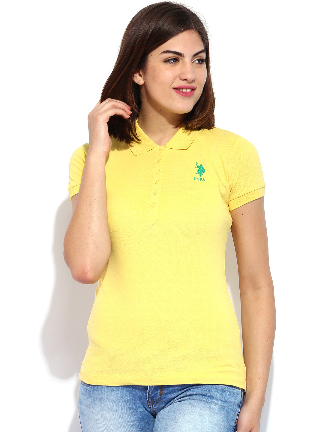 Buy U.S. Polo Assn. Women Yellow Polo T Shirt Tshirts for Women 247581 Myntra