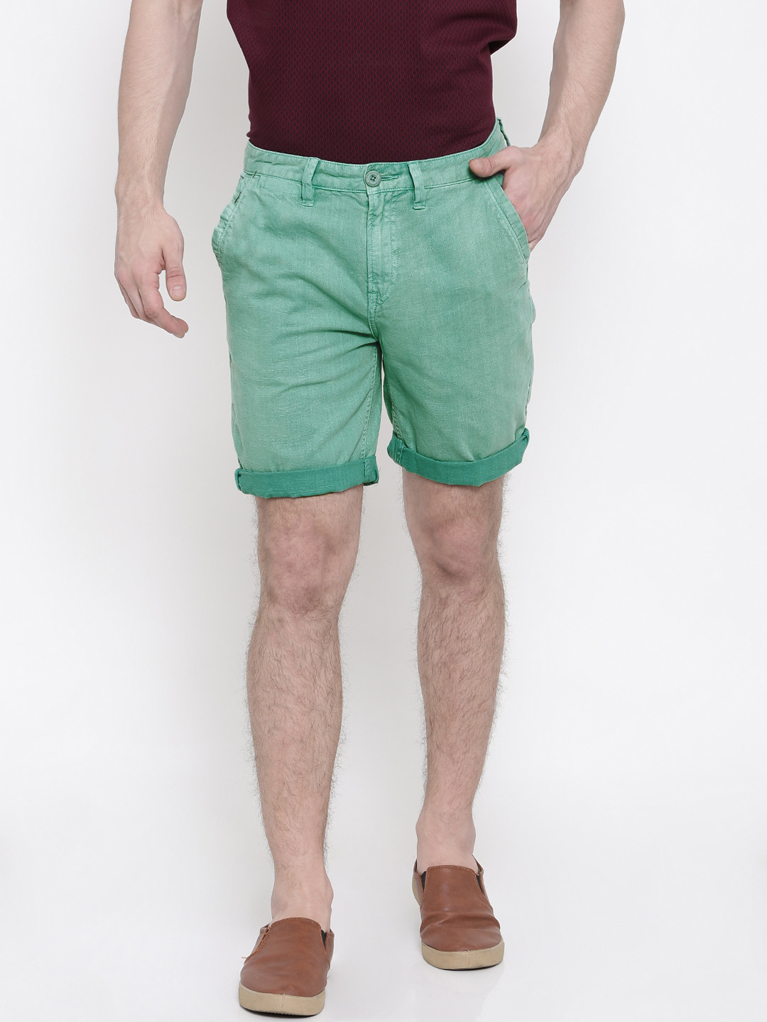 Buy Timberland Men Green Solid Regular Fit Regular Shorts Shorts for