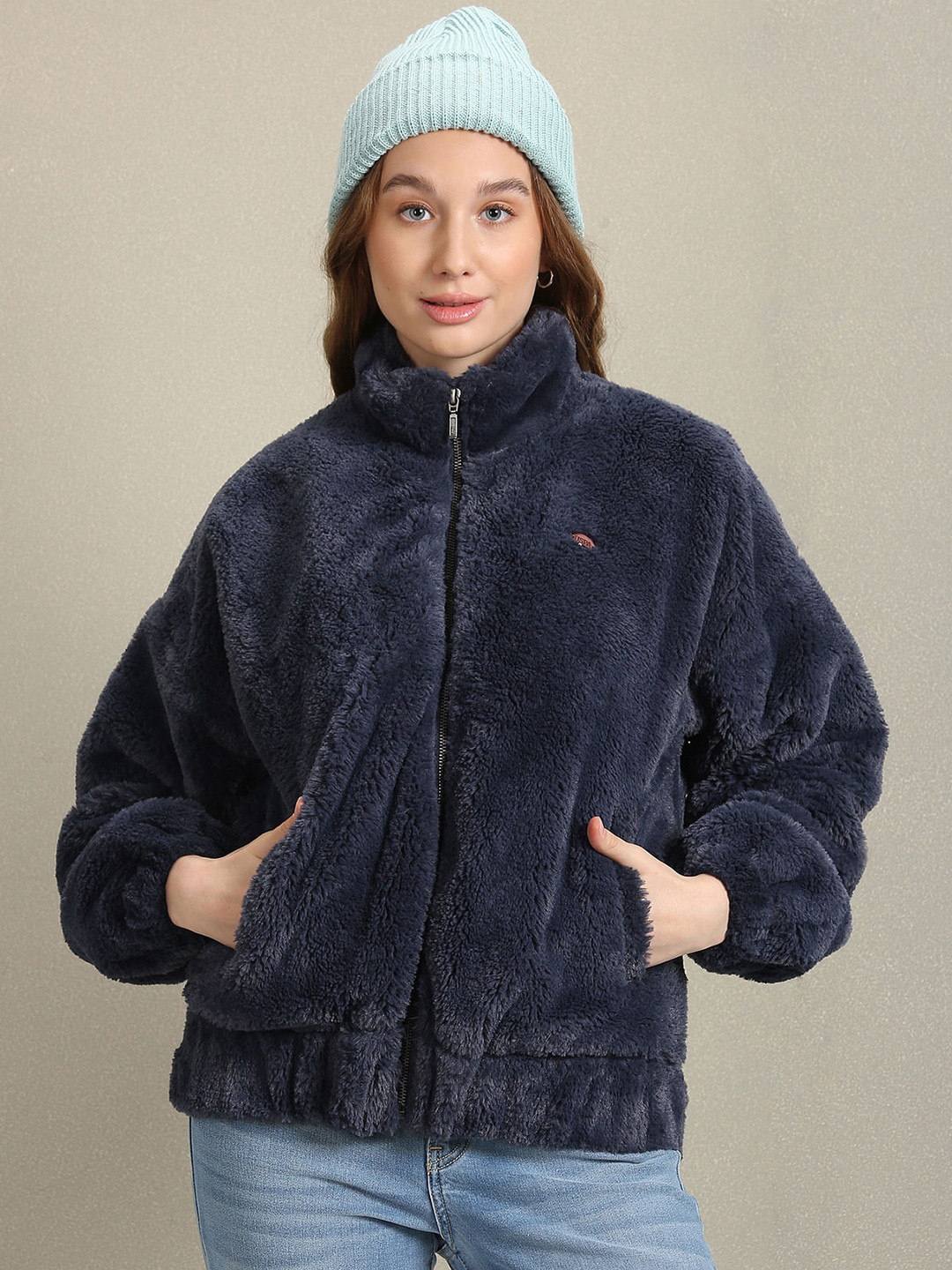 Buy U.S. Polo Assn. Women Hooded Tailored Jacket With Faux Fur Trim ...