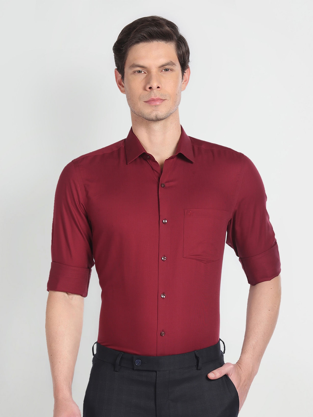Buy Arrow Slim Fit Spread Collar Pure Cotton Formal Shirt - Shirts for ...