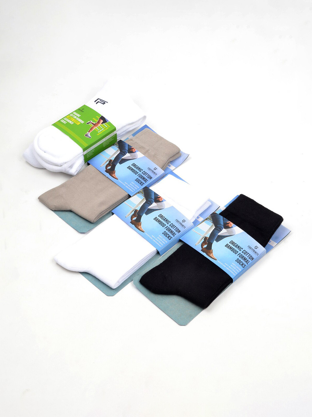 Buy FOOTPRINTS Men Pack Of 5 Anti Odour & Anti Bacterial Socks Socks